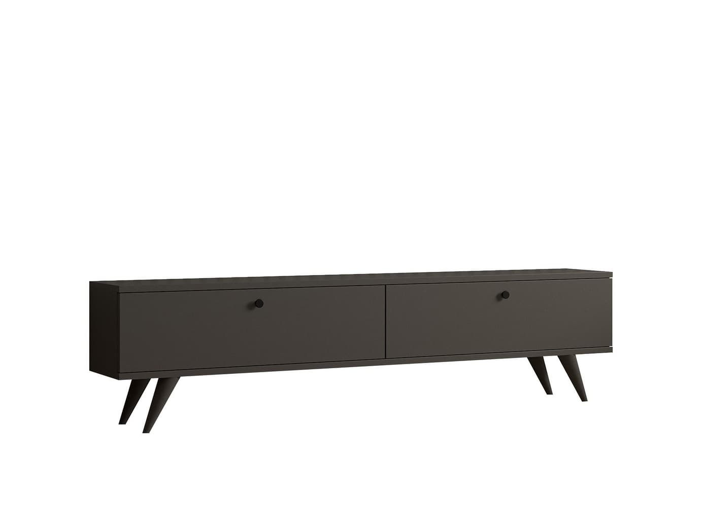Norda Design Moderni antrasiitinharmaa TV-taso, 160 cm, 100 % melamiinipinnoitettu, 18 mm paksu, useita hyllyjä ja säilytystilaa