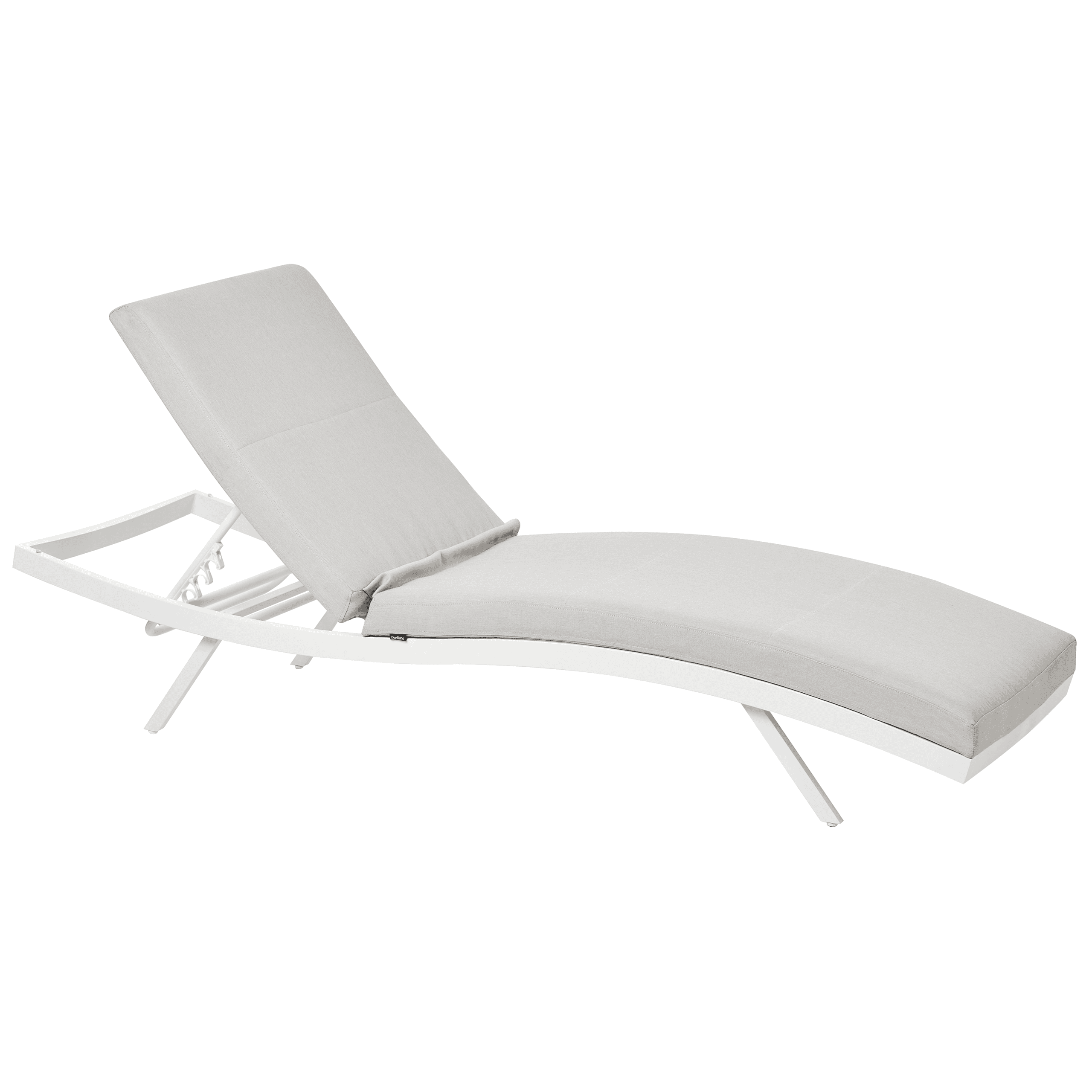 Aurinkotuoli pehmusteella AMELIA kallistettava metalli Vaaleanharmaa