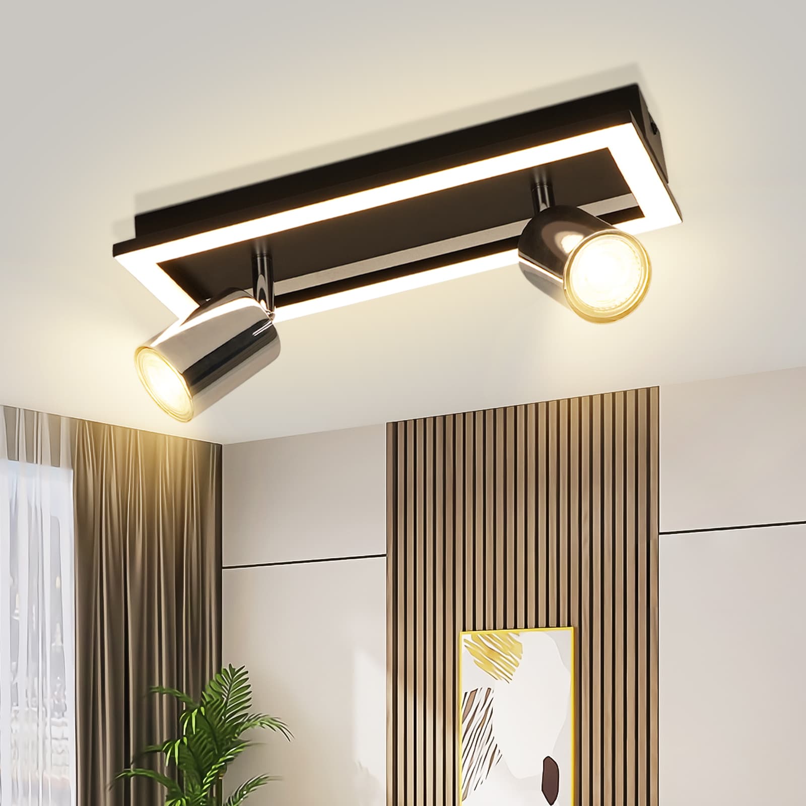 ZMH LED-kattospottivalaisin 2 lamppua - GU10 12W kohdevalaisimet
