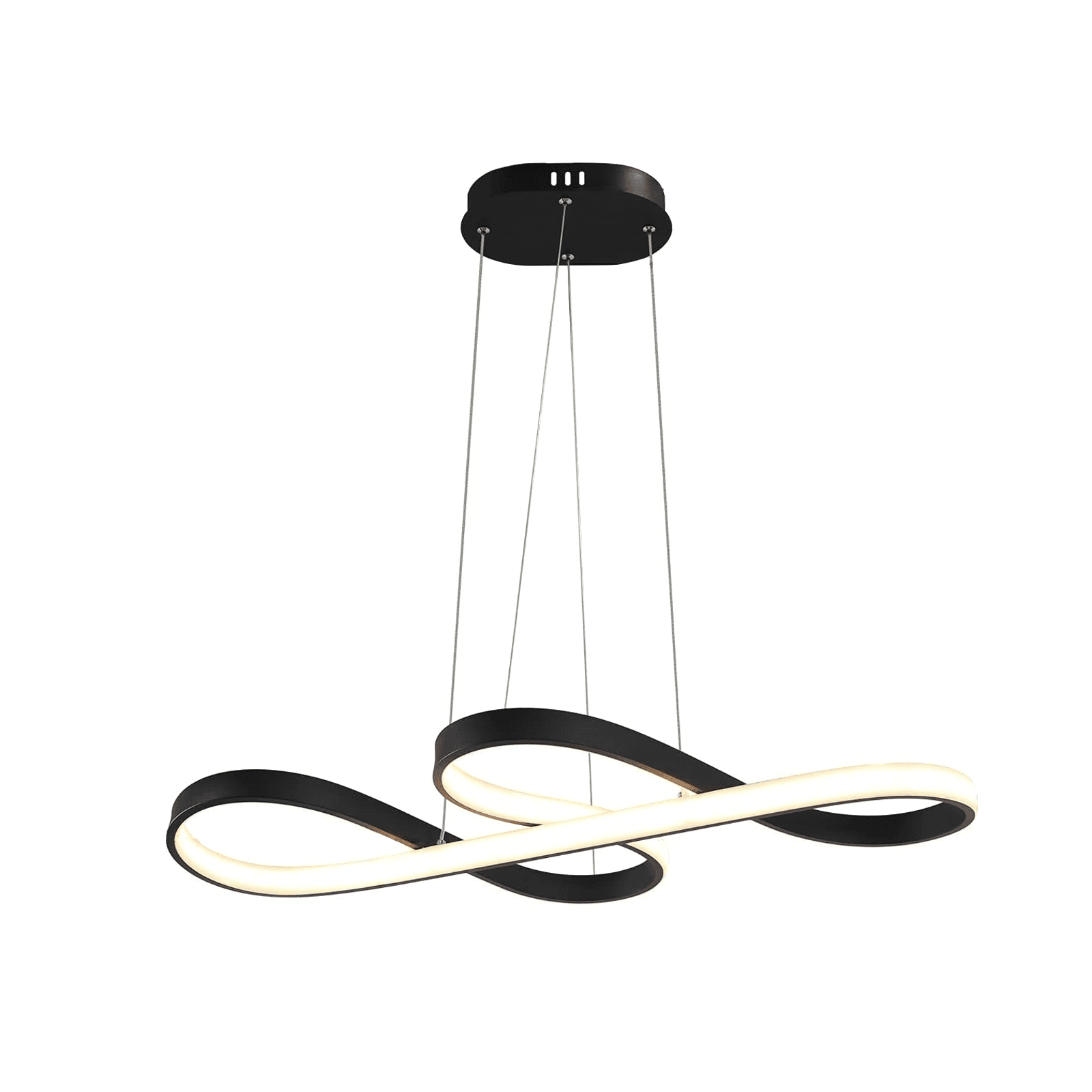 NETTLIFE LED - riippuvalaisin, musta, silikoni, halkaisija 75 cm, himmennettävä, kaukosäätimellä, moderni muotoilu, 47 W