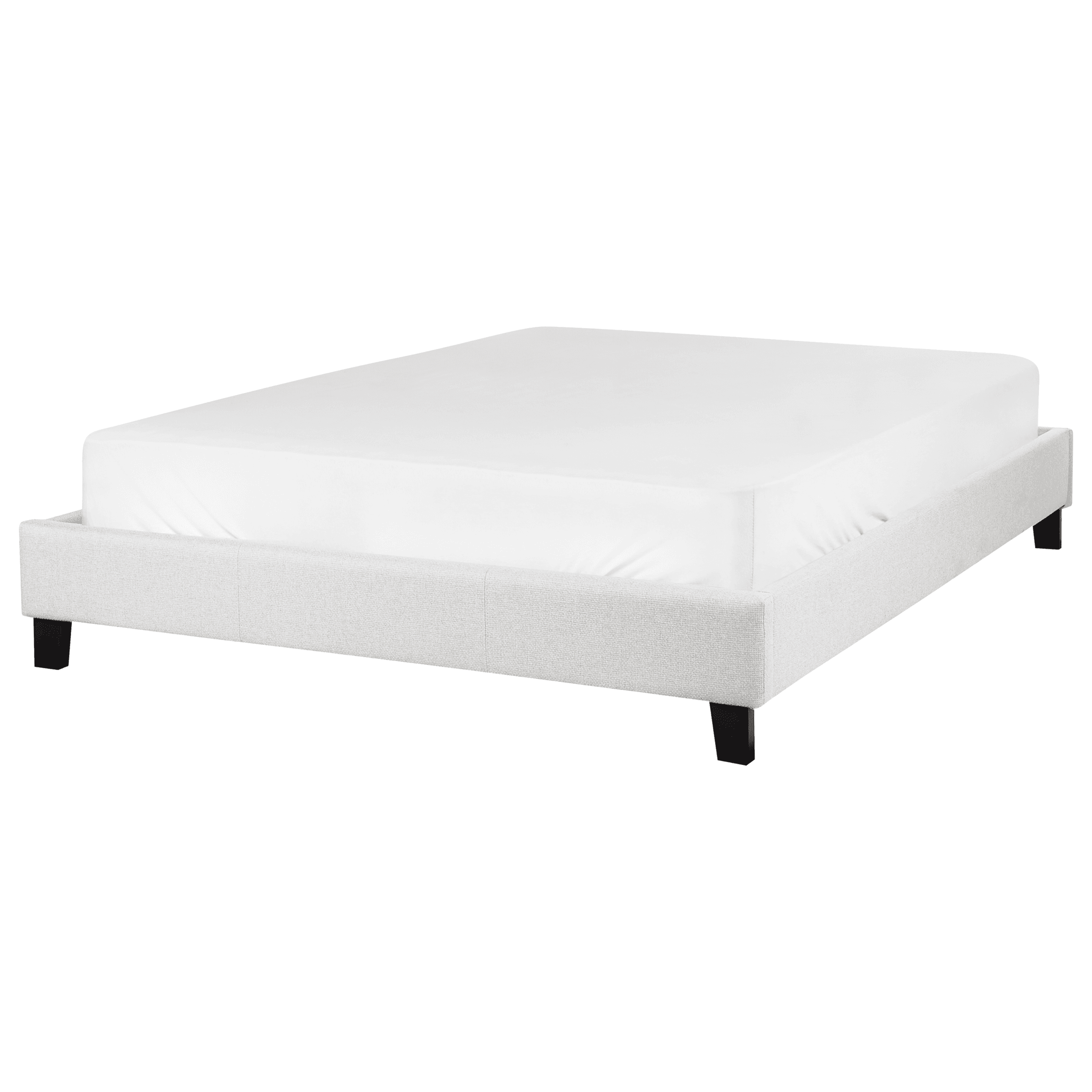 Sänky ilman sängynpäätyä kangas ROANNE 140 x 200 cm Vaaleanharmaa