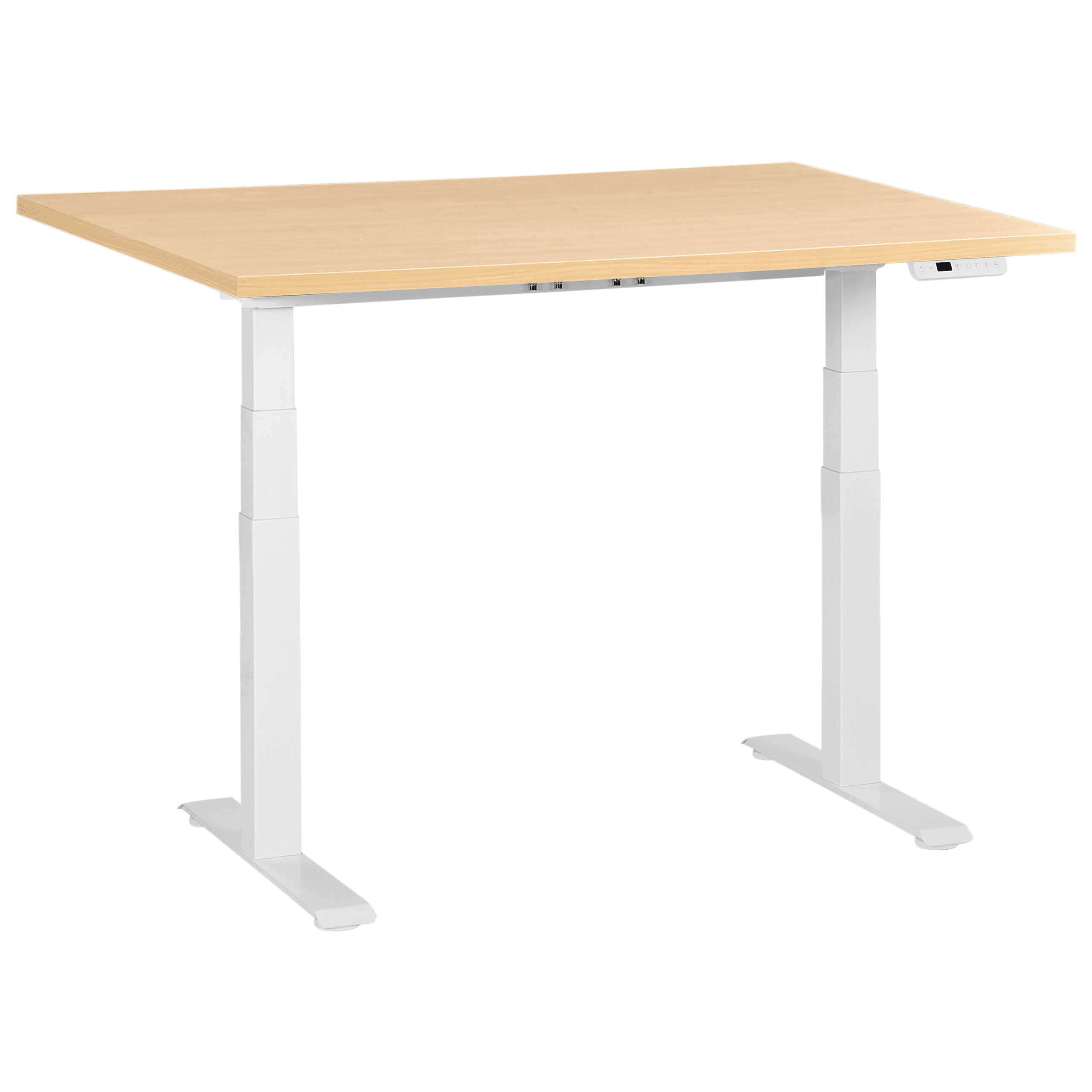 Sähkösäädettävä työpöytä DESTINES Vaaleanruskea/valkoinen 120 cm 60 cm