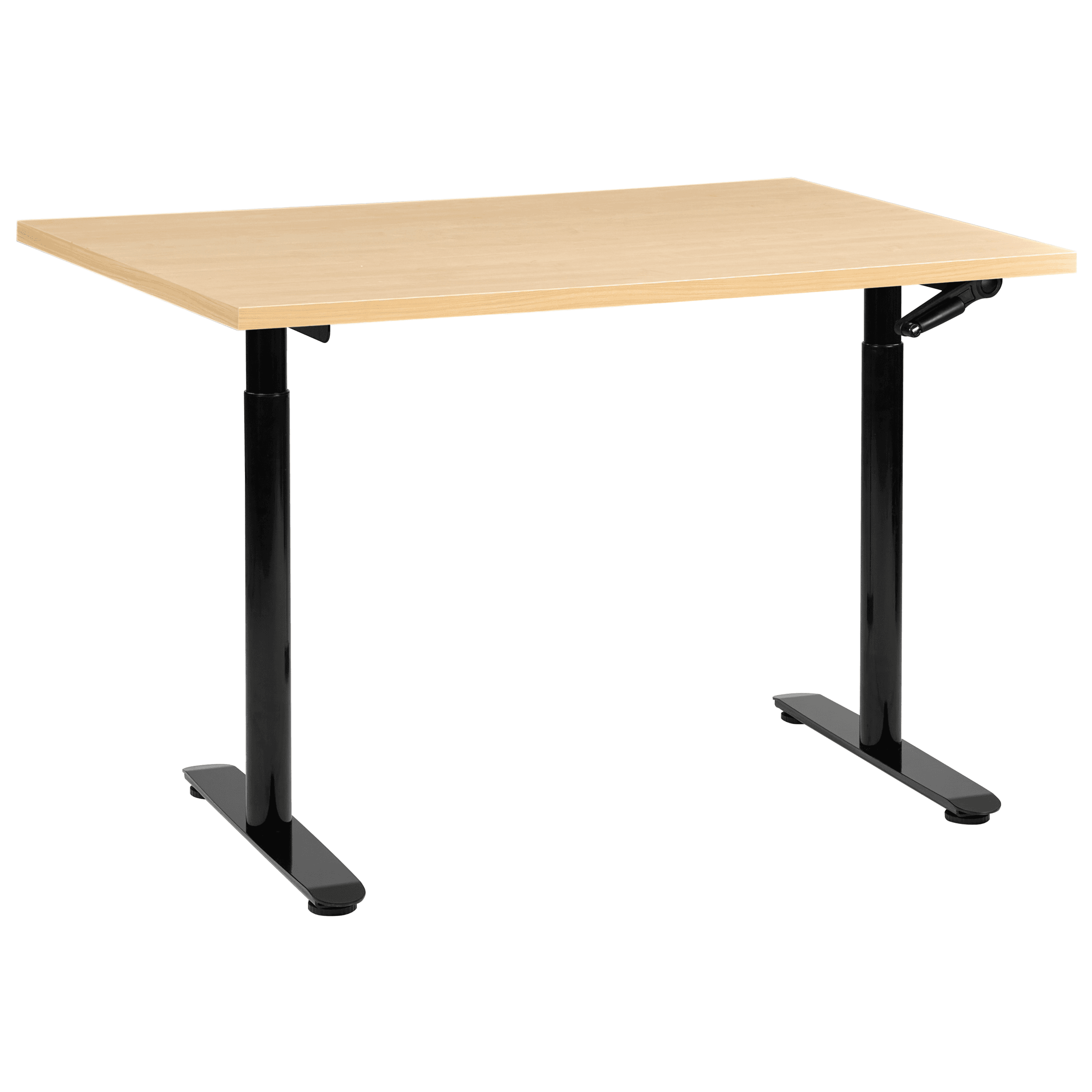 Manuaalisesti säädettävä työpöytä DESTINAS Musta/vaaleanruskea 120 cm 60 cm