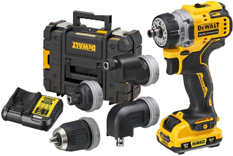 DeWalt DCD703L2T XR 12V -Monipääakkuporakone 2x 3,0 Ah, 4 päätä
