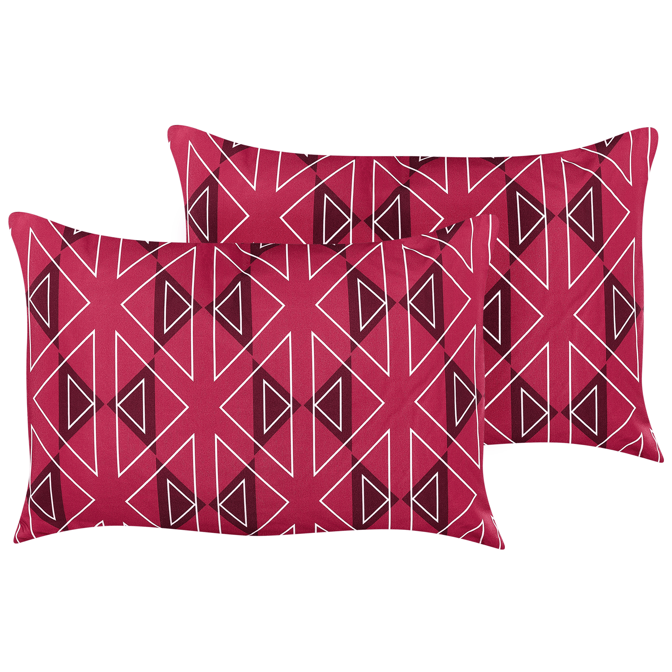 Ulkotyynysetti 2 kpl MEZZANO Geometrinen kuvio 40 x 60 cm Fuksia