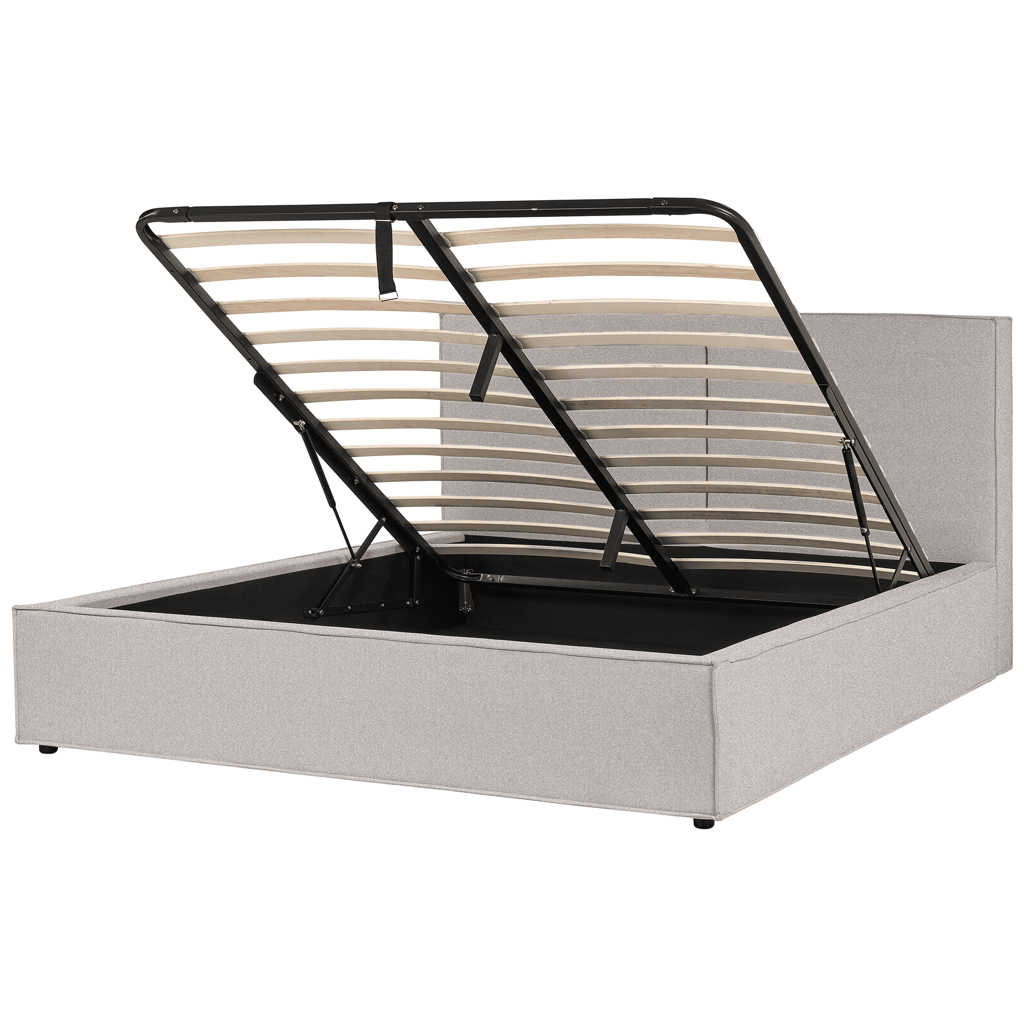 Sänky säilytystilalla kangas MOISSAC 180 x 200 cm Vaaleanharmaa