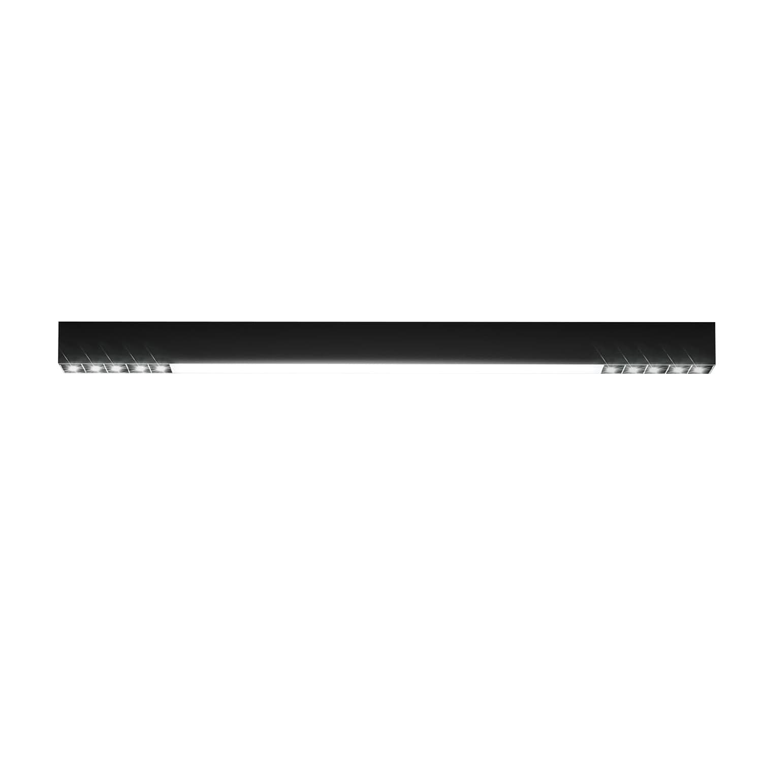 NETTLIFE LED - kattovalaisin, musta 25W pitkä, moderni himmennettävä, olohuoneen lamppu Kaukosäätimellä 80cm toimistoon ja makuuhuoneeseen