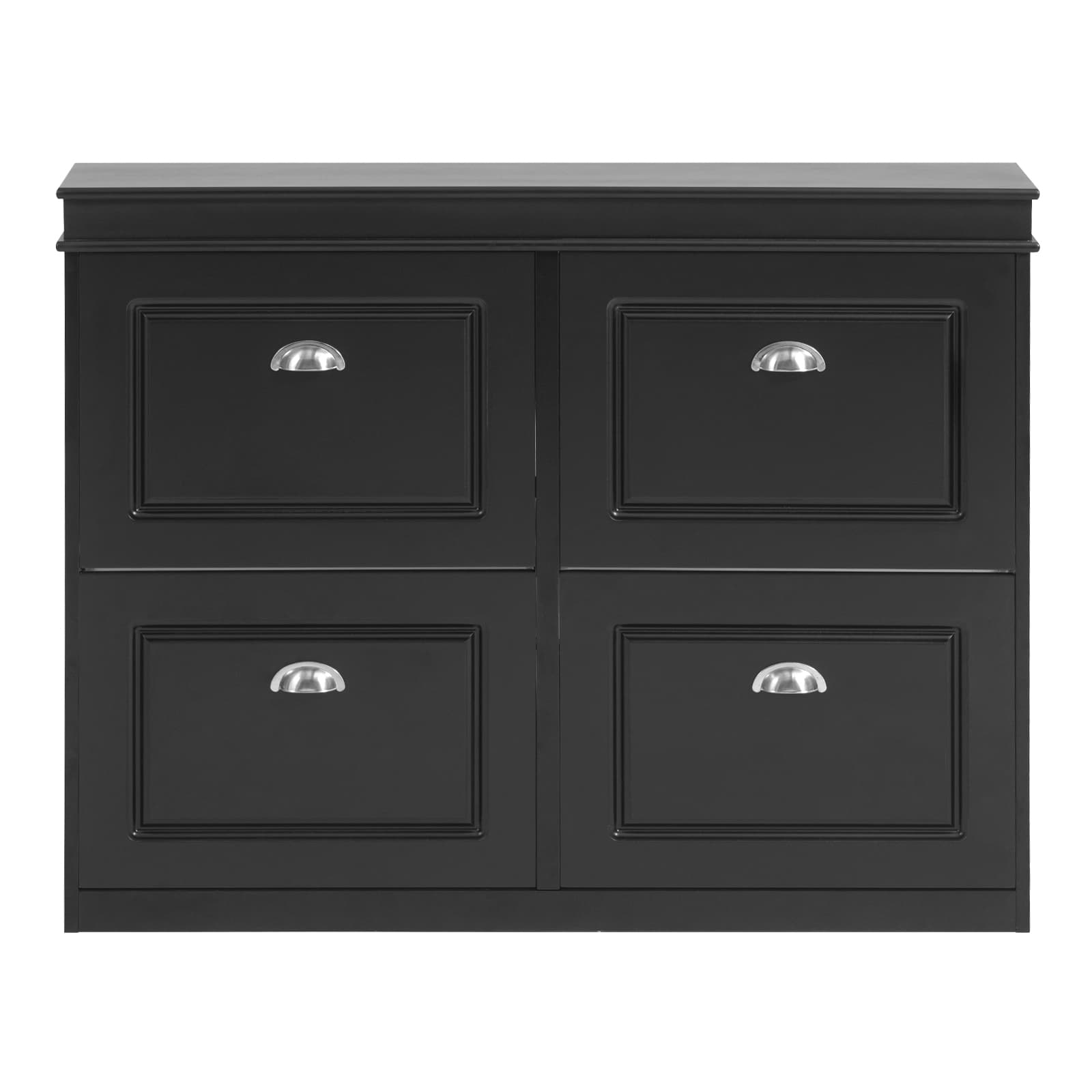 SoBuy Kenkäkaappi FSR79-SCH 4-ovinen puukuitulevy, musta