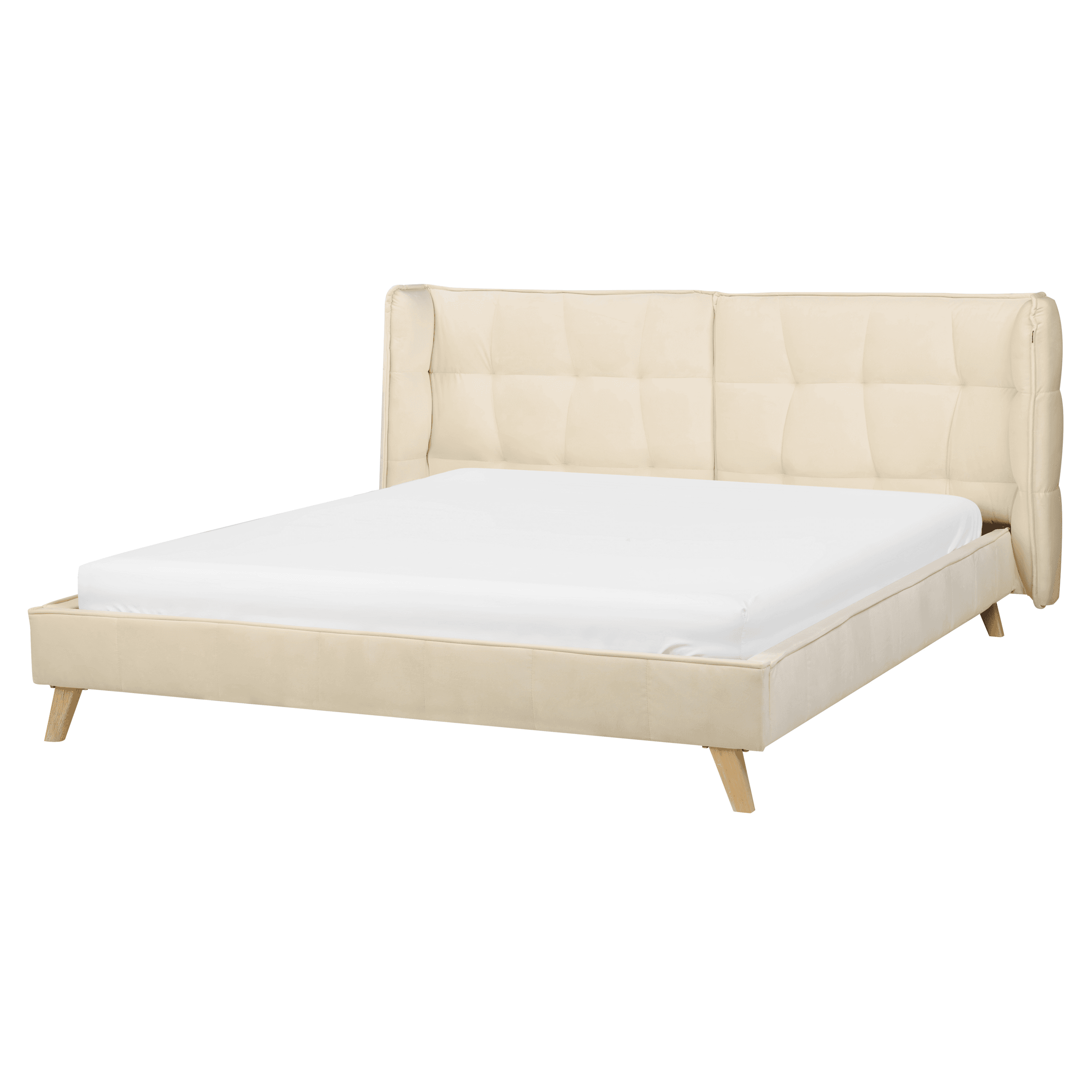 Sänky sametti SENLIS 160 x 200 cm Beige