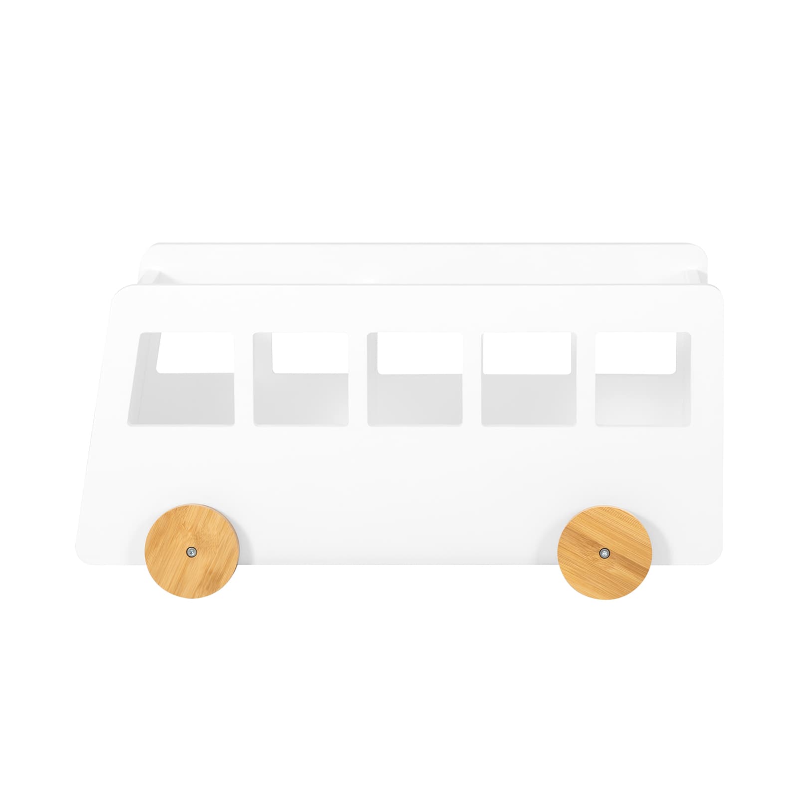 SoBuy Lasten kirjahylly KMB41-W puukuitulevyllä ja bambulla, valkoinen