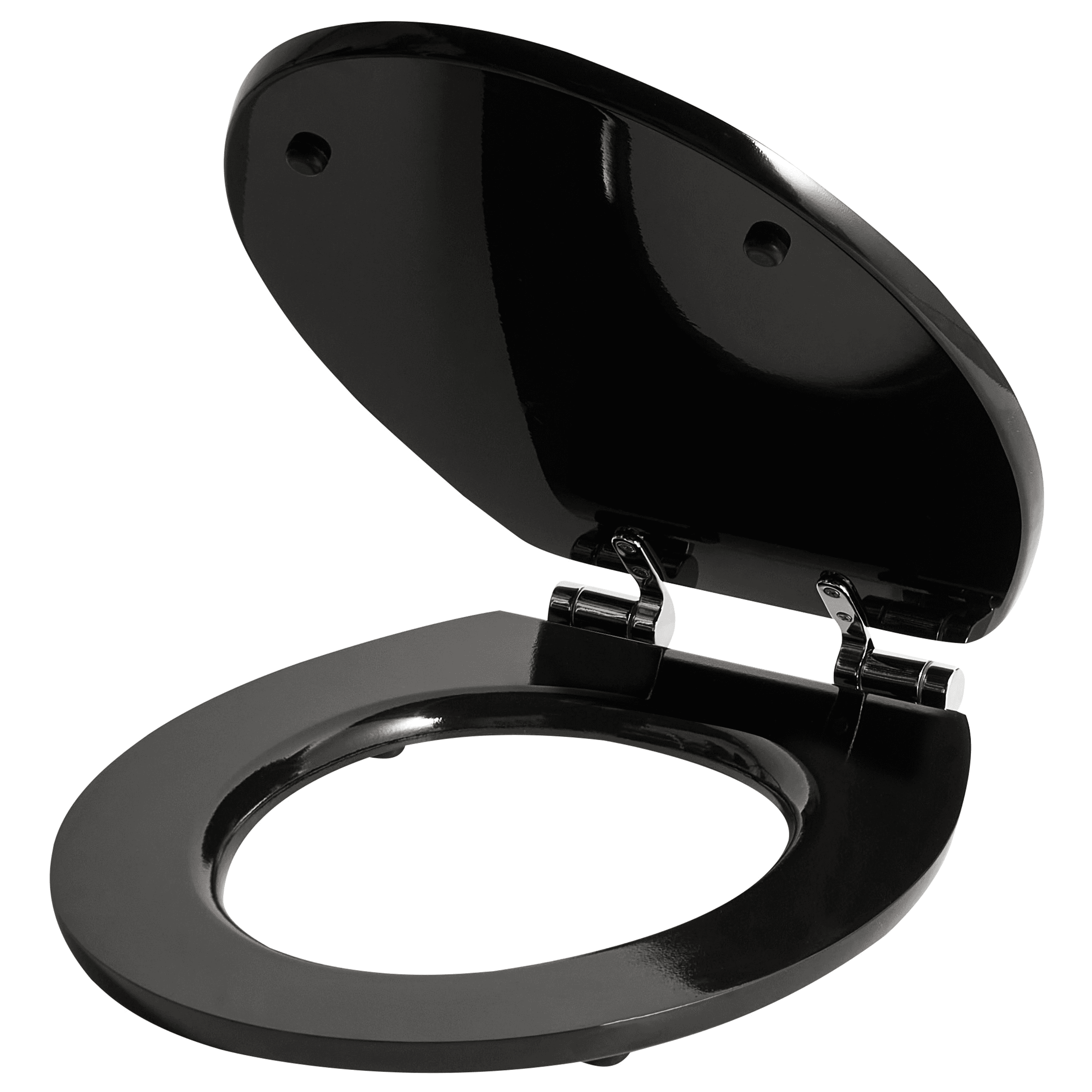 WC-istuinkansi INIRIDA pehmeästi sulkeutuva MDF-levy Musta