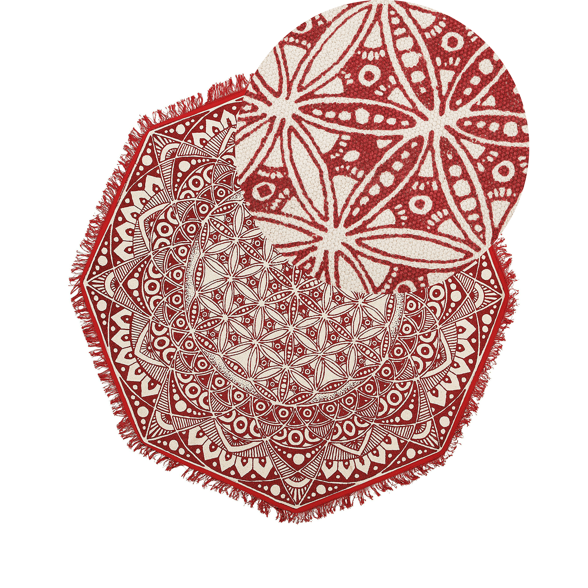 Matto MEZITILI Punainen ø 120 cm puuvilla