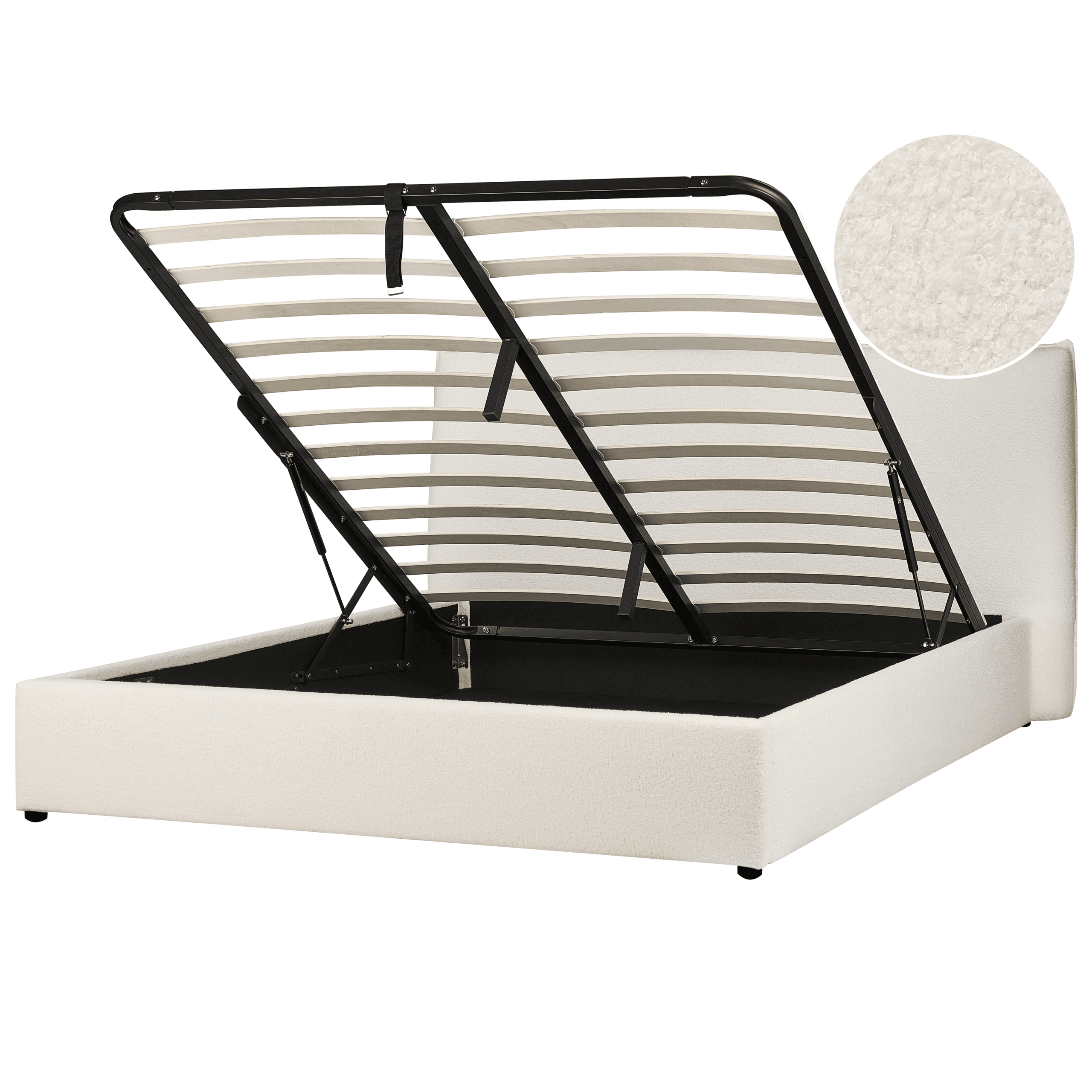 Sänky säilytystilalla buklee LAVAUR 160 x 200 cm Luonnonvalkoinen