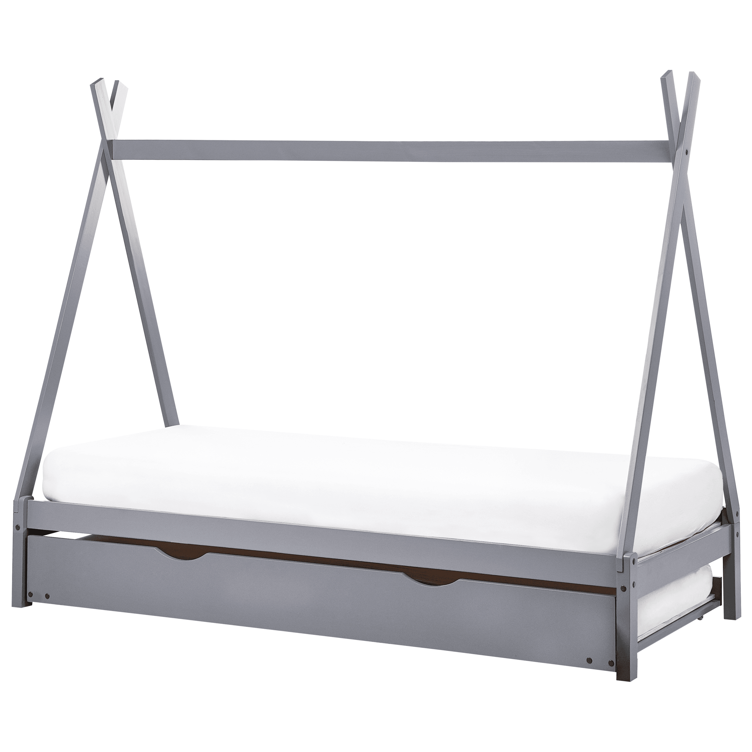 Lastensänky lisävuoteella mänty TALMONTIERS  90 x 200 cm Harmaa