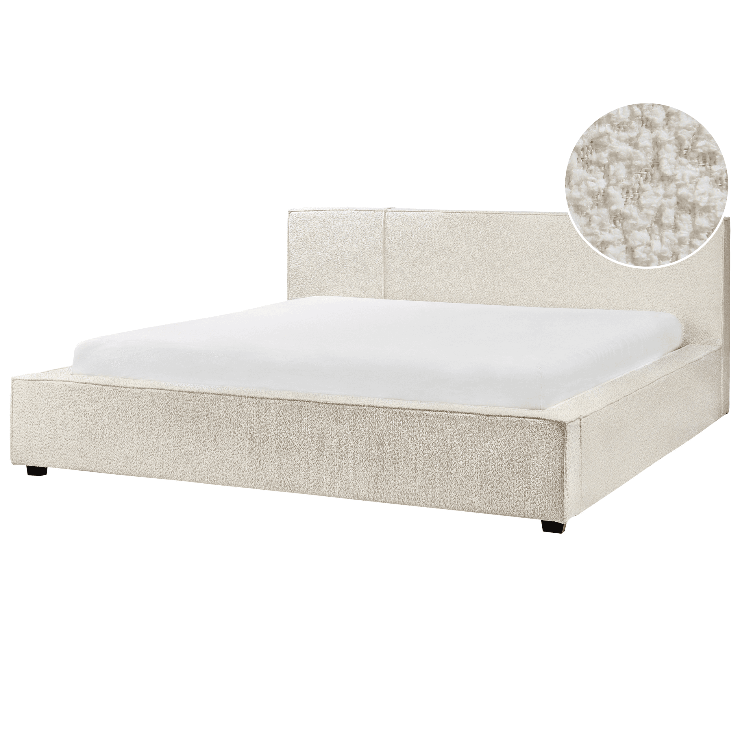 Sänky buklee MIRANDE 180 x 200 cm Luonnonvalkoinen