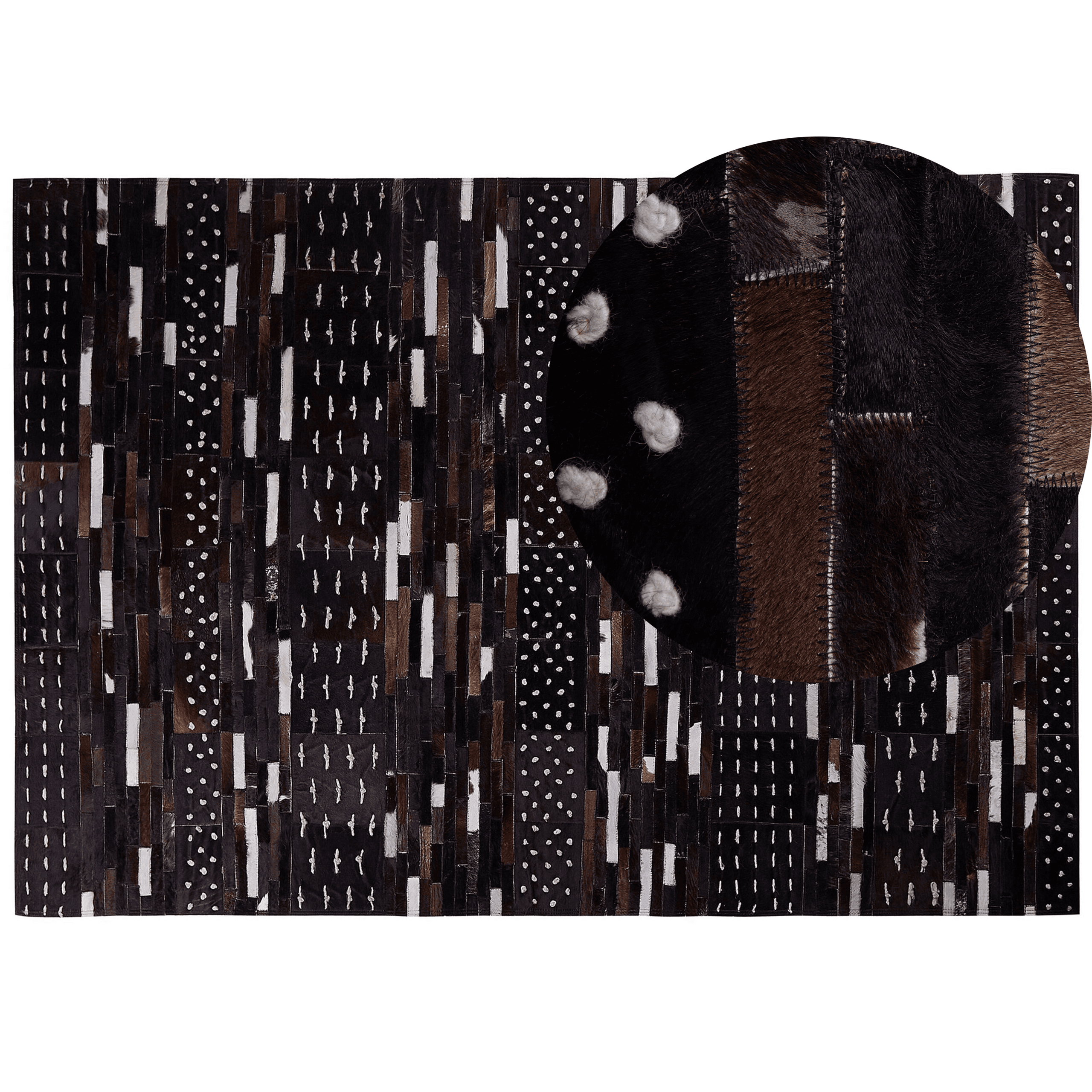 Matto AKSEKI Tummanruskea 160 x 230 cm nahka