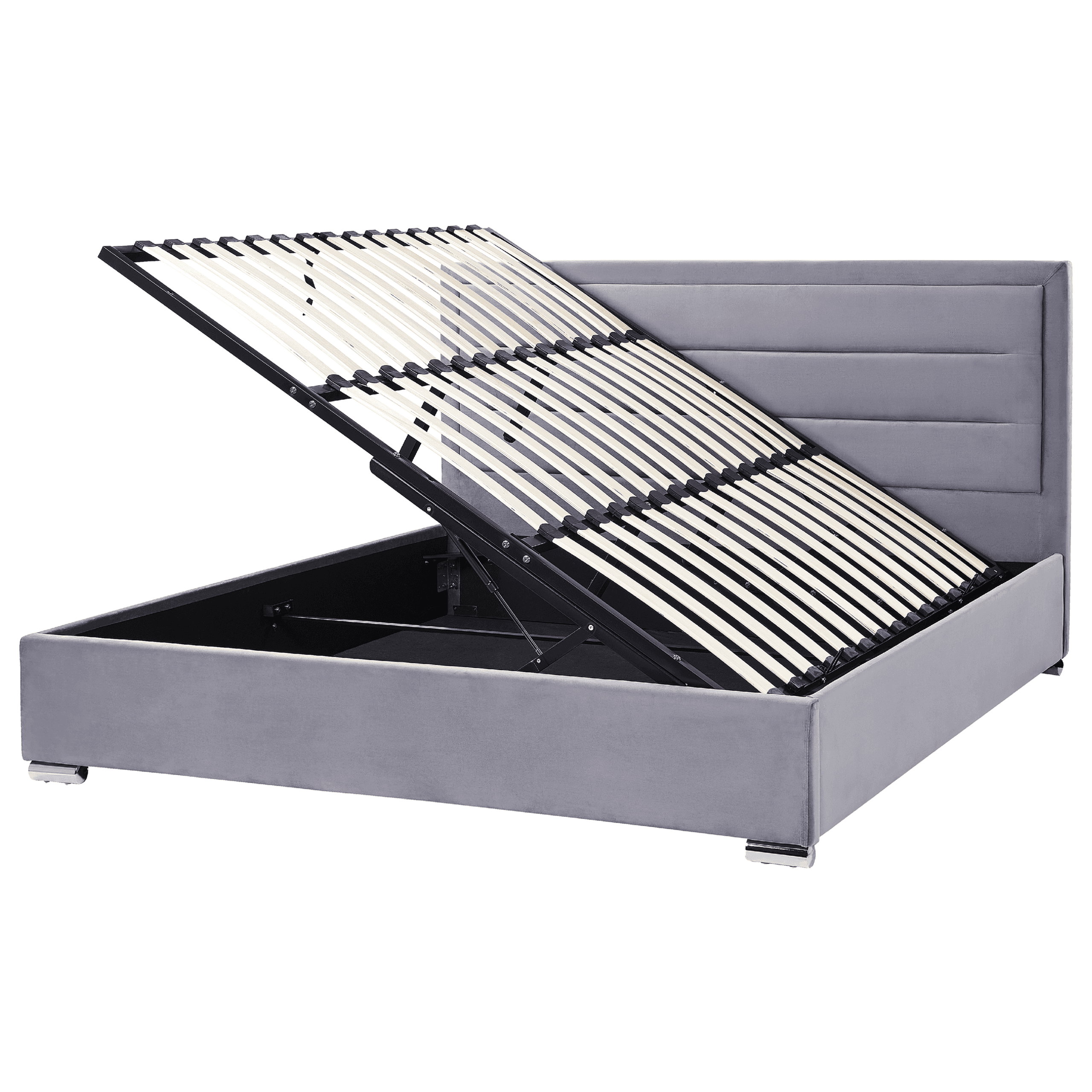 Sänky säilytystilalla sametti ROUEN 180 x 200 cm Tummanharmaa