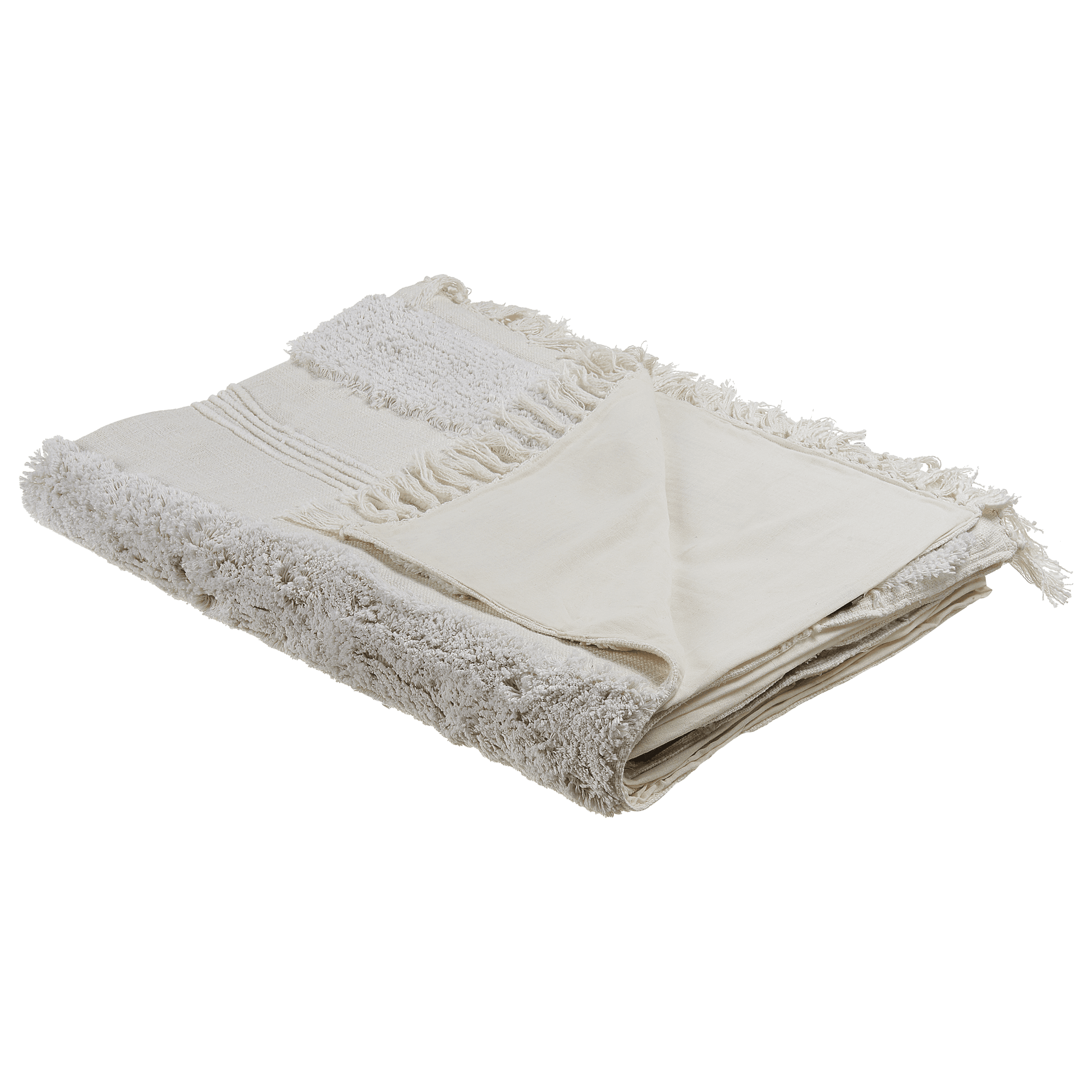 Torkkupeitto RAEBARELI puuvilla 130 x 180 cm Vaaleanbeige