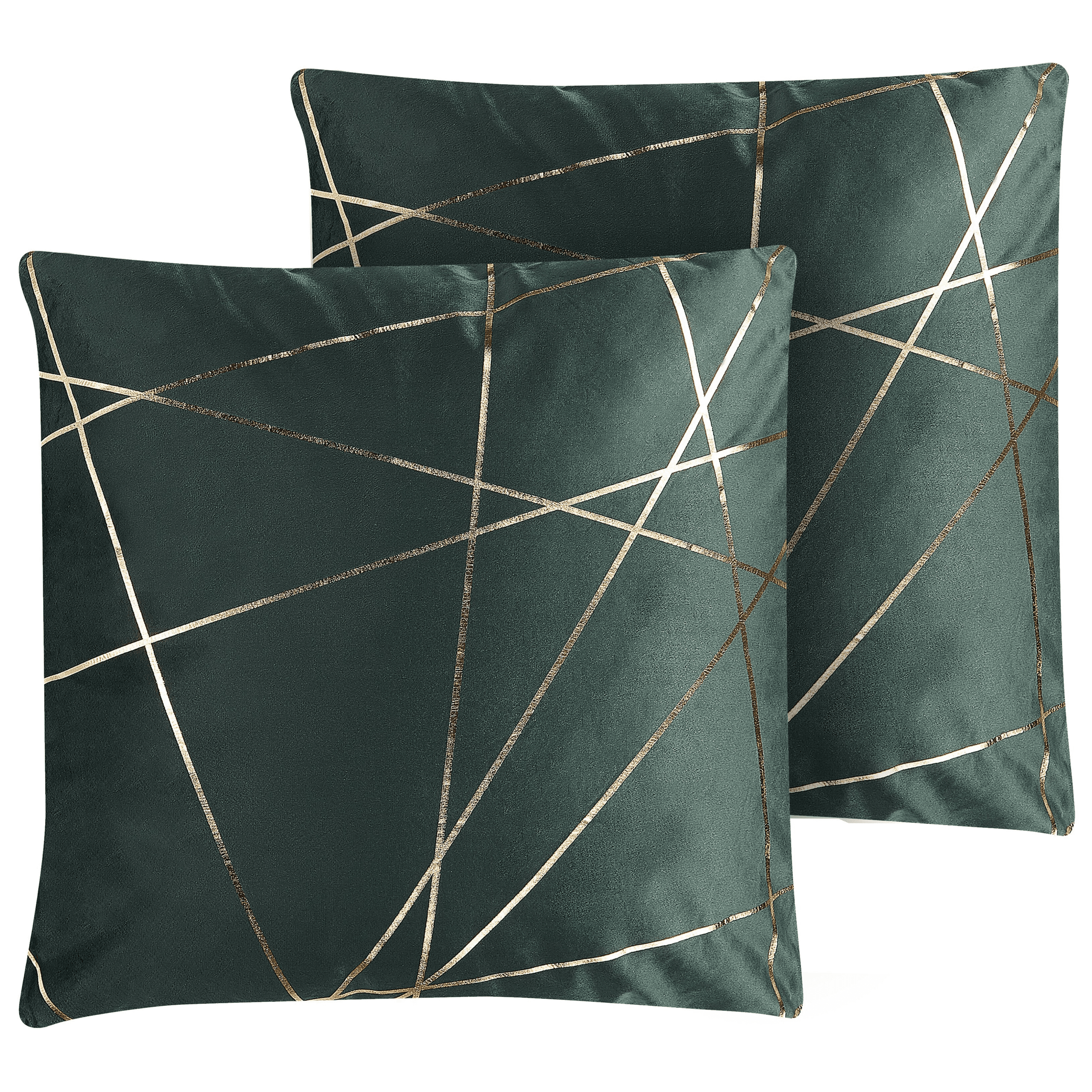 Koristetyynysetti 2 kpl PINUS sametti 45 x 45 cm Tummanvihreä Geometrinen kuvio