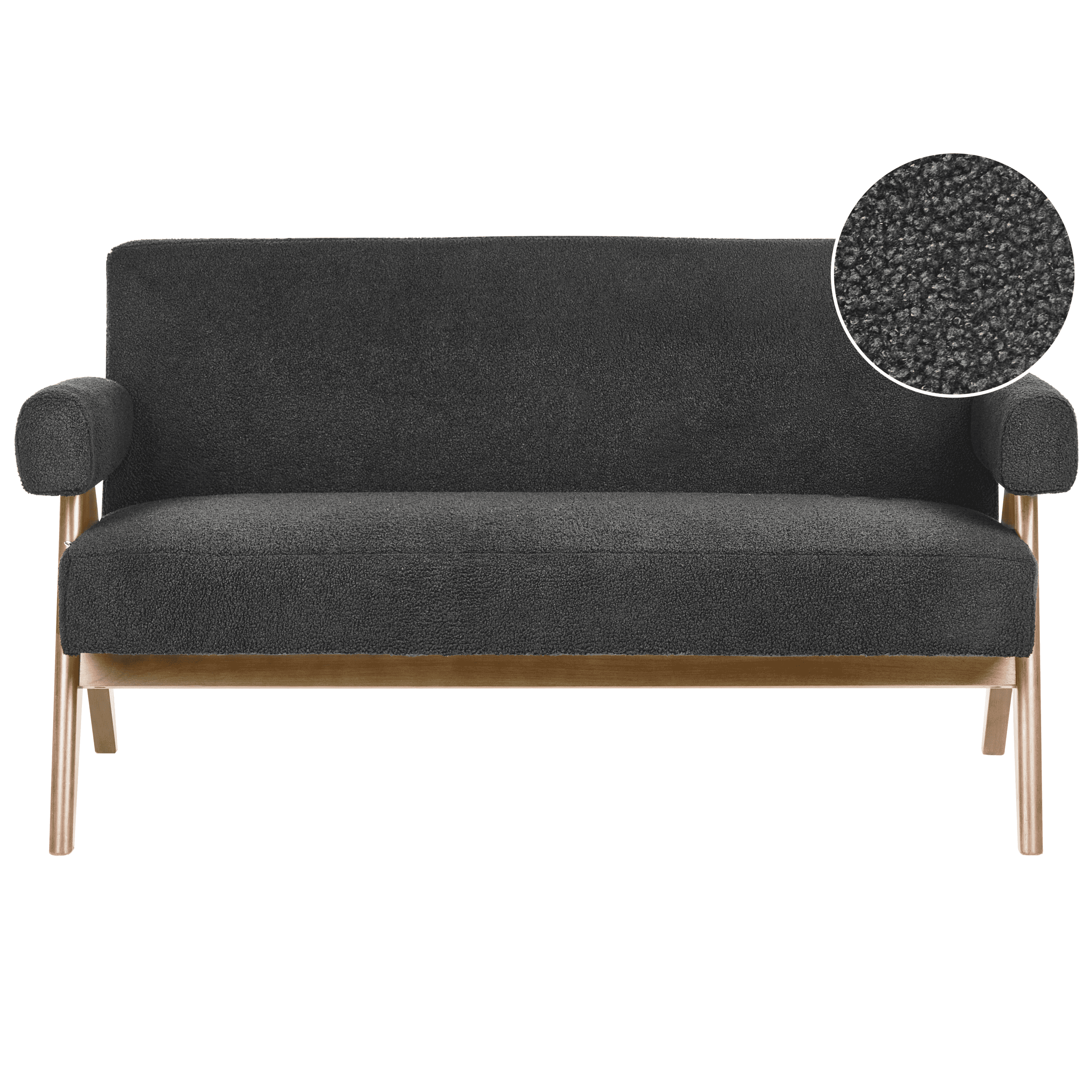 Sohva TAMRE buklee Musta/tummanruskea 2-istuttava