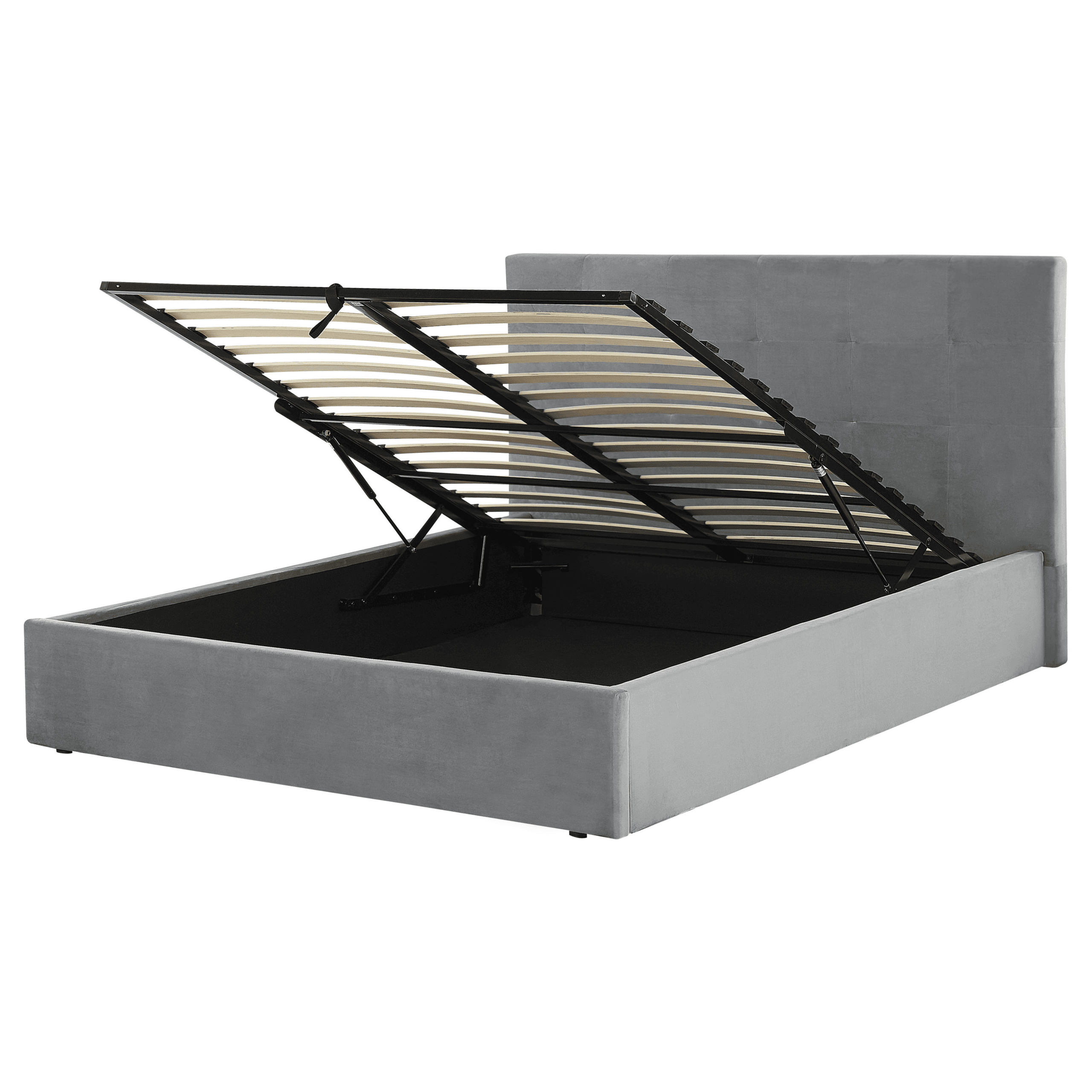 Sänky säilytystilalla sametti LORIENT 160 x 200 cm Vaaleanharmaa