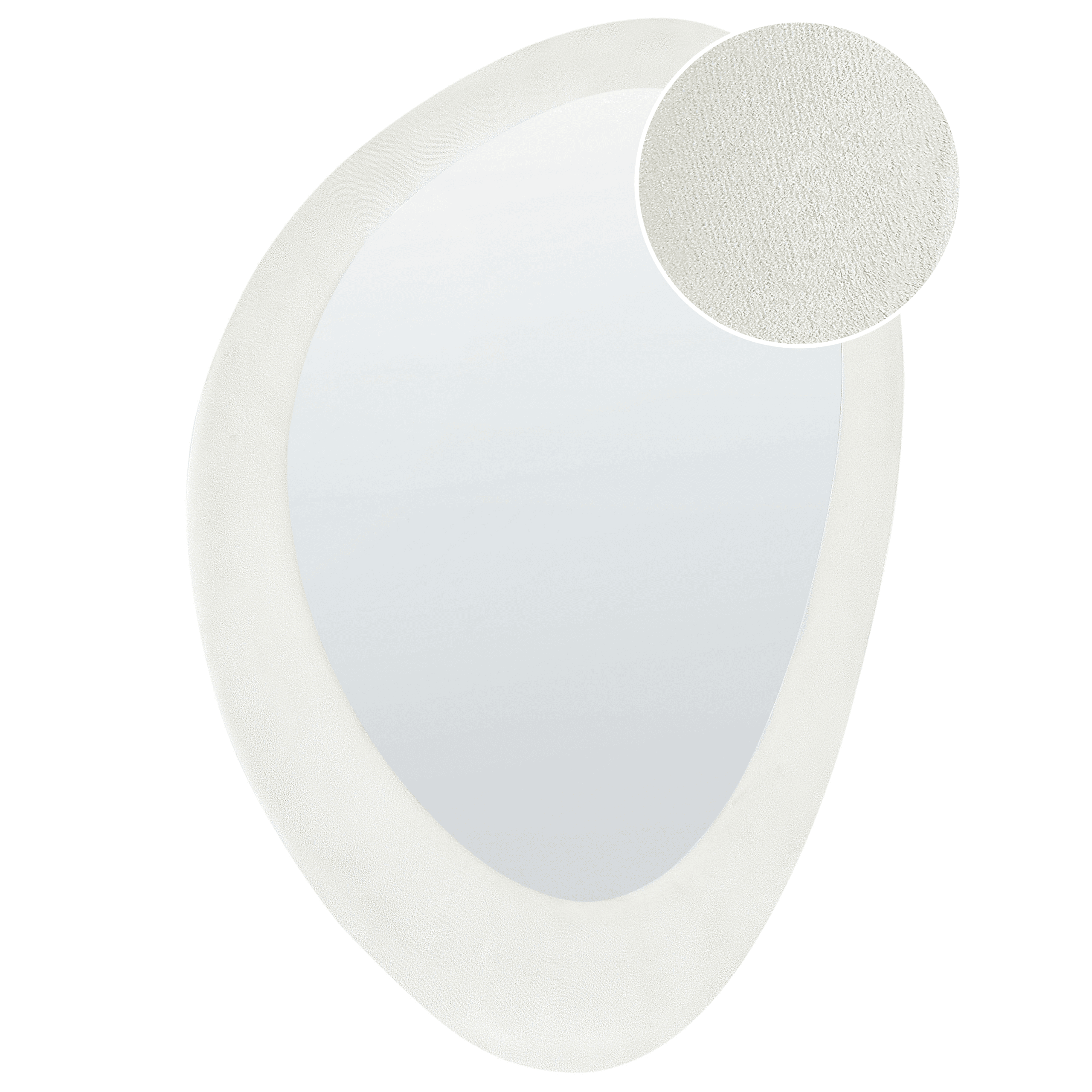 Seinäpeili AUDES 60 cm 90 cm sametti Luonnonvalkoinen