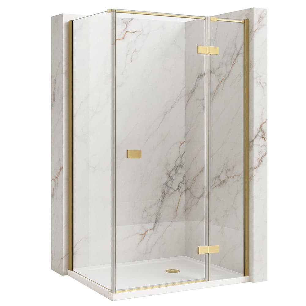 REA Suihkukaappi Atlas 120x100 RIGHT harjattu kulta, 120X100X200CM
