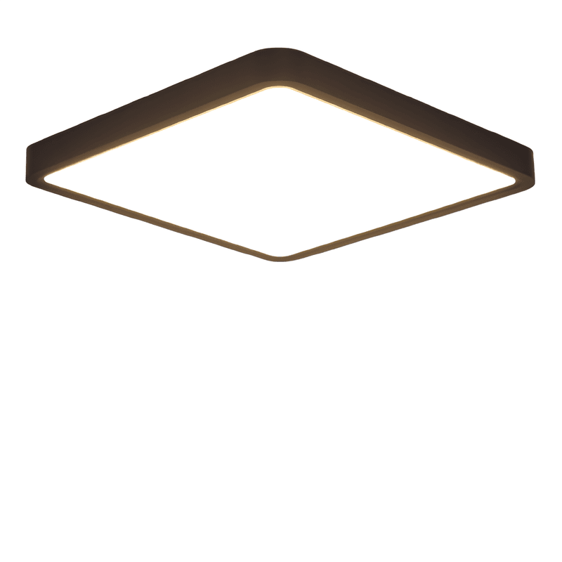 NETTLIFE LED - kattovalaisin, litteä, makuuhuonevalaisin, 23 cm, 18 W, neliönmuotoinen, musta, 3000 K