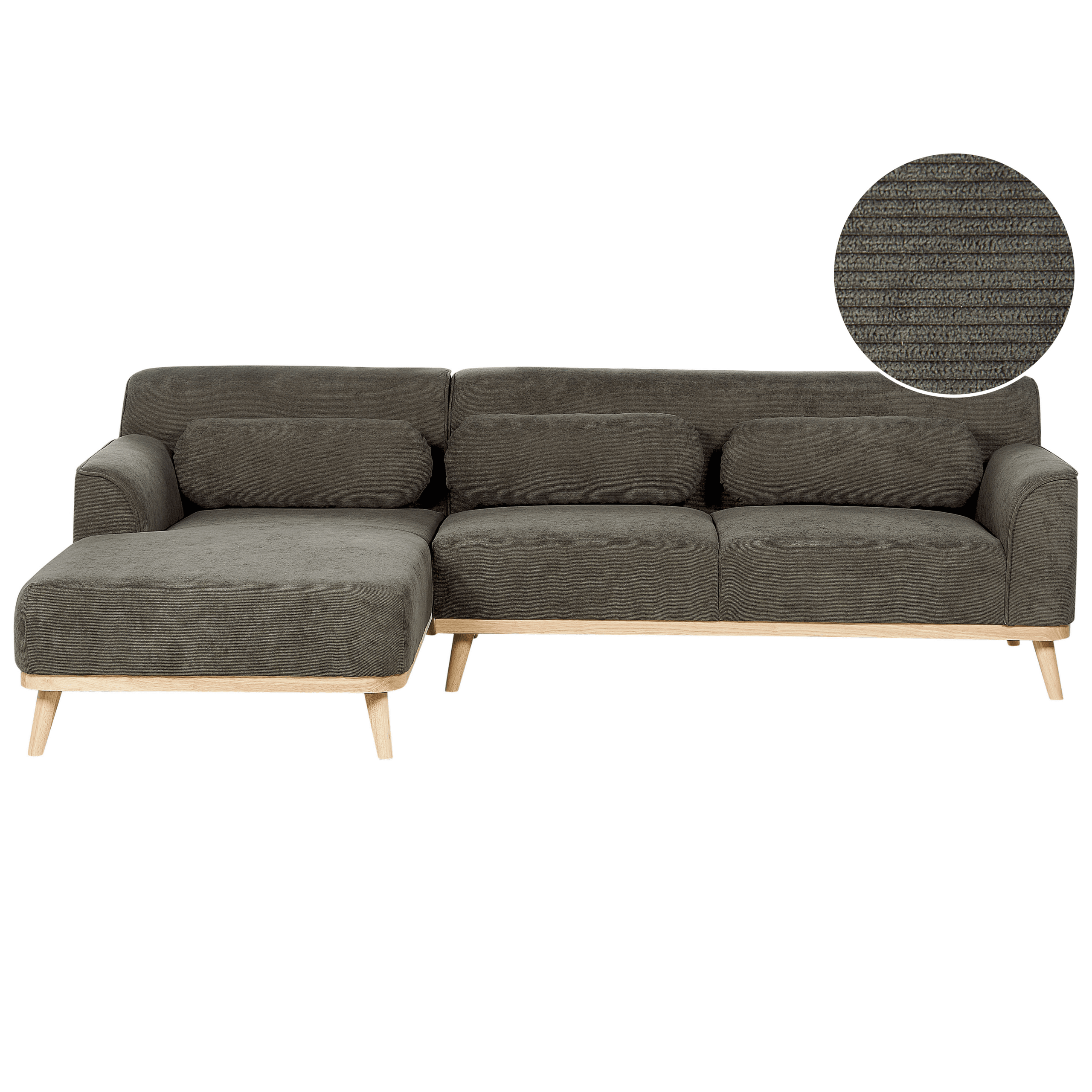 Kulmasohva SIMOS vakosametti Tummanvihreä 3-istuttava Oikea