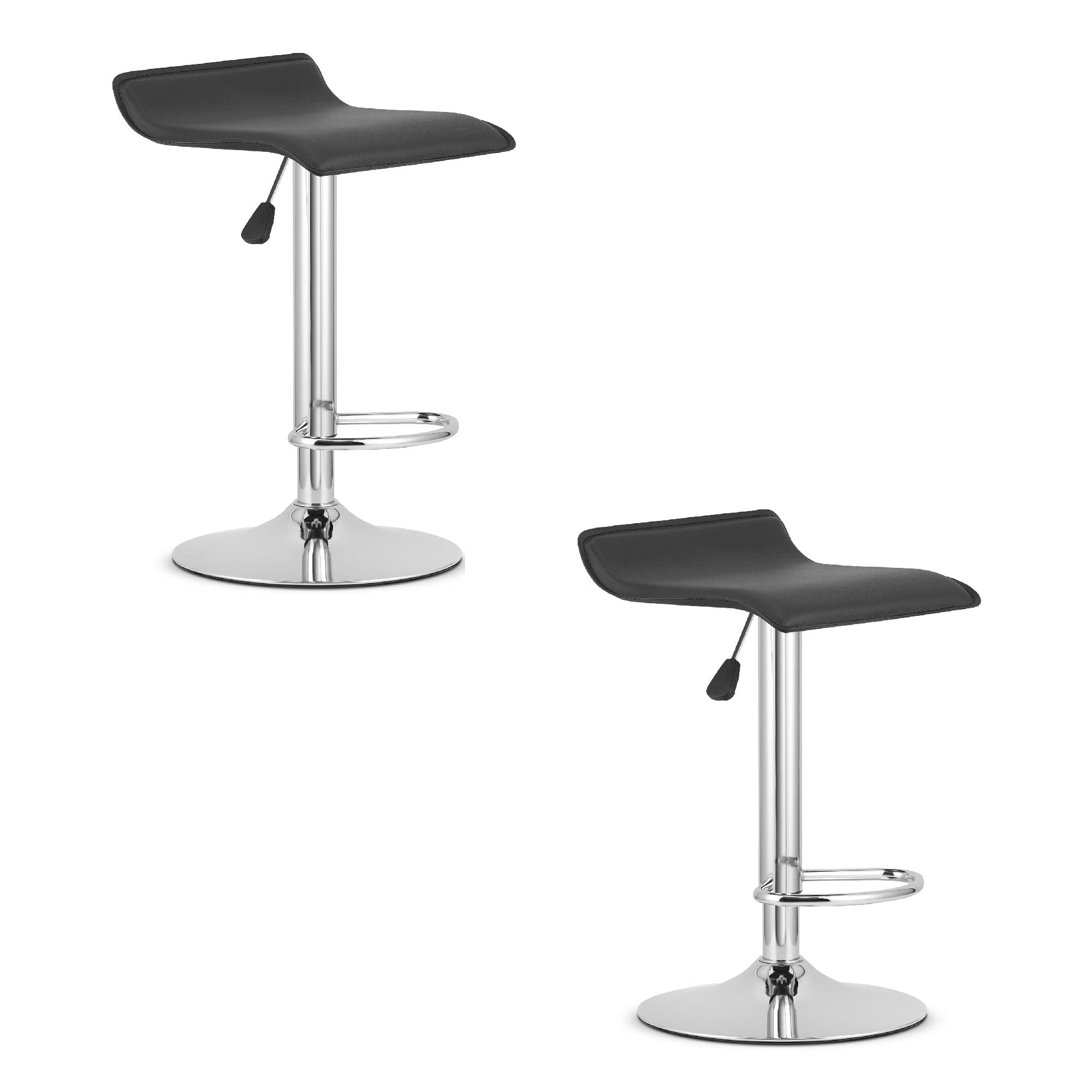 baarijakkara FORT baarijakkara, musta keinonahka, kromattu jalusta (2 kpl)