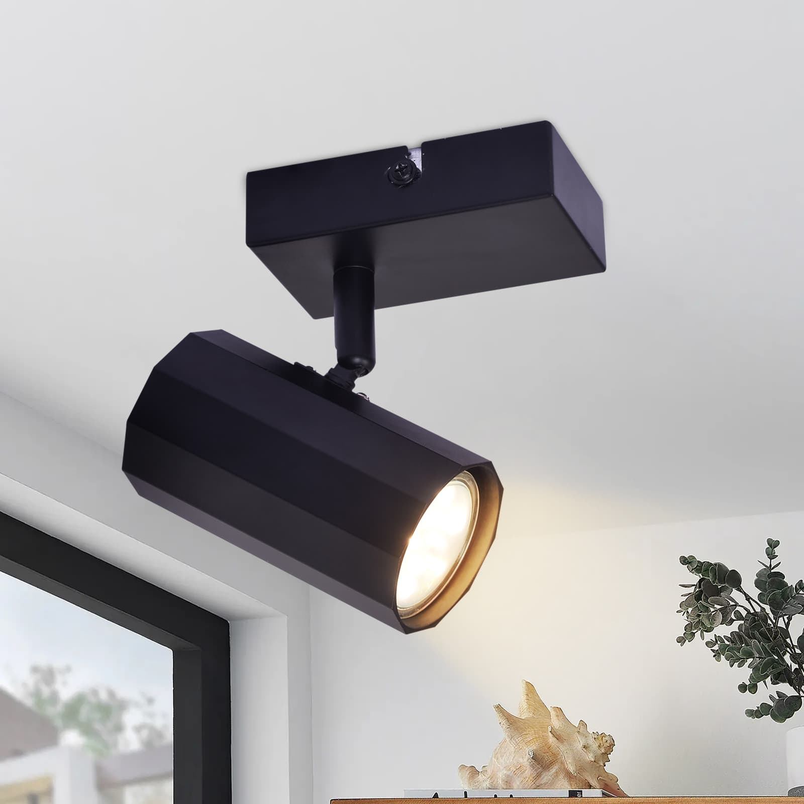 ZMH-kattovalaisin, 1 lamppu, vintage-metallikattovalaisin, GU10-yhteensopiva, 350°, 40 W