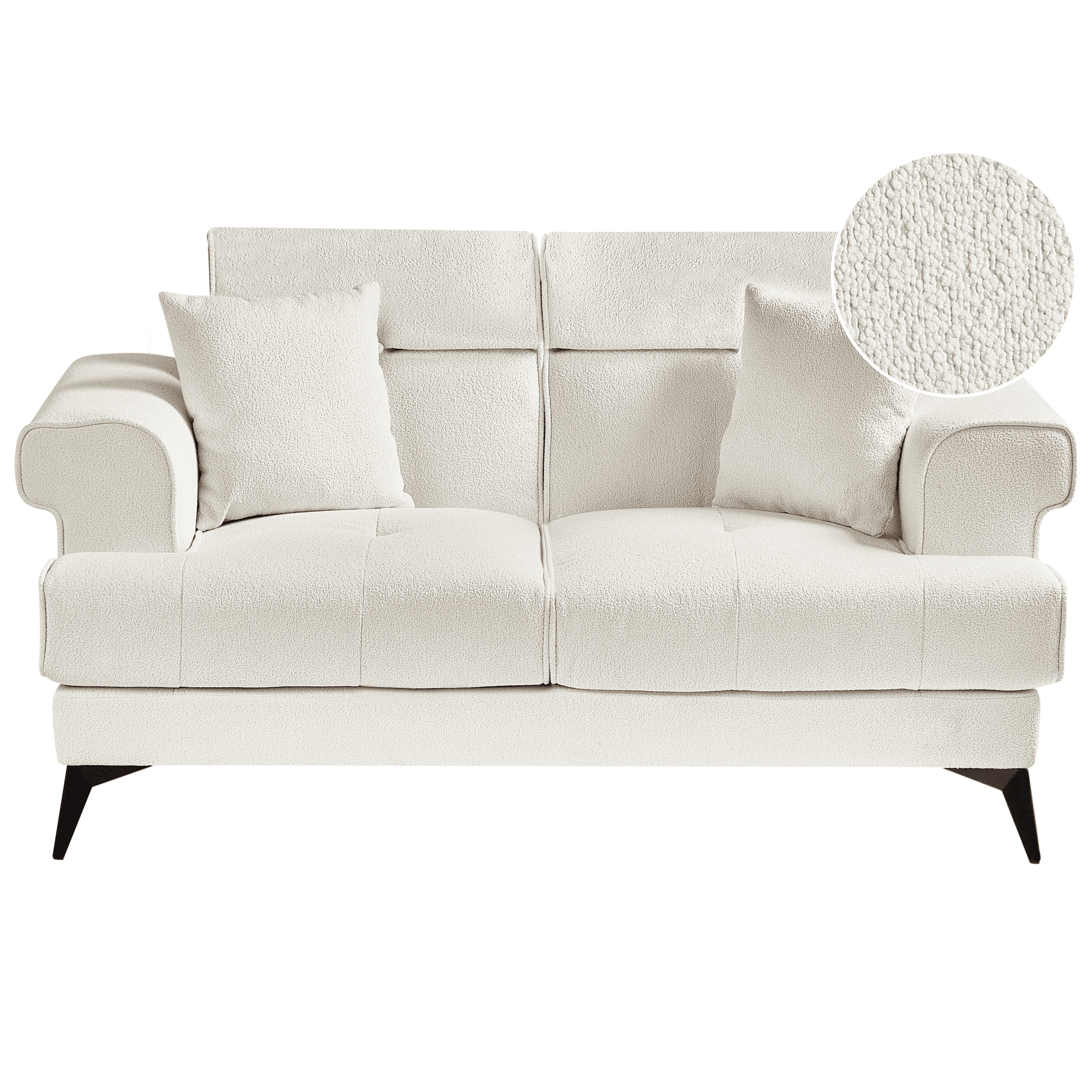 Sohva SKIVE buklee Valkoinen 2-istuttava