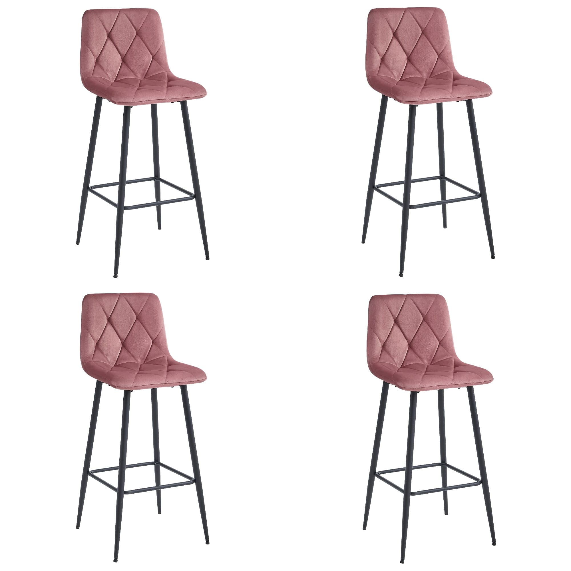 NADO-baarijakkara, tummanroosa sametti, mustat jalat (4 kpl)