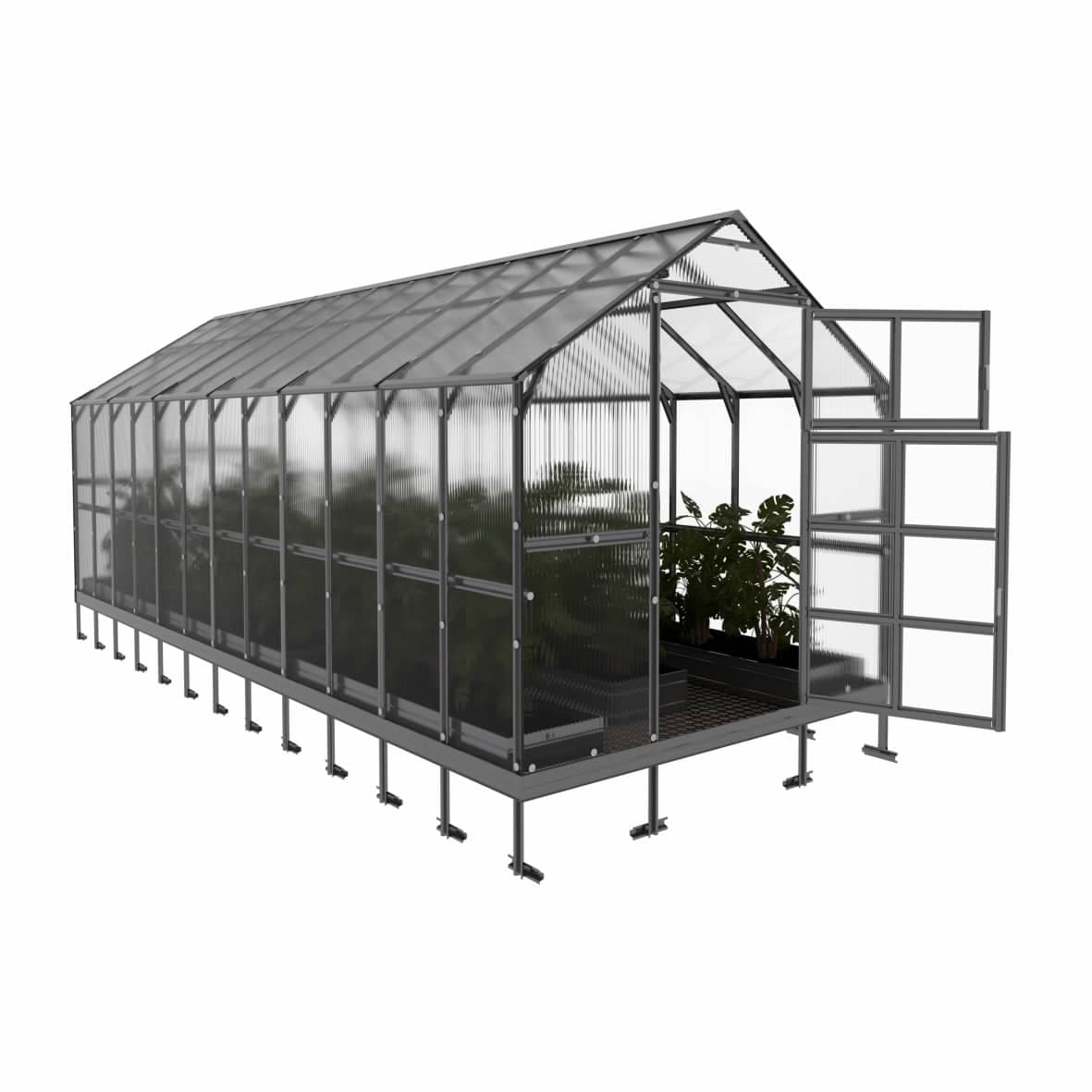 Kasvihuone KLASIKA HOUSE 2,35 x 6,12 m (14,38 m²), 6 mm polykarbonaatti