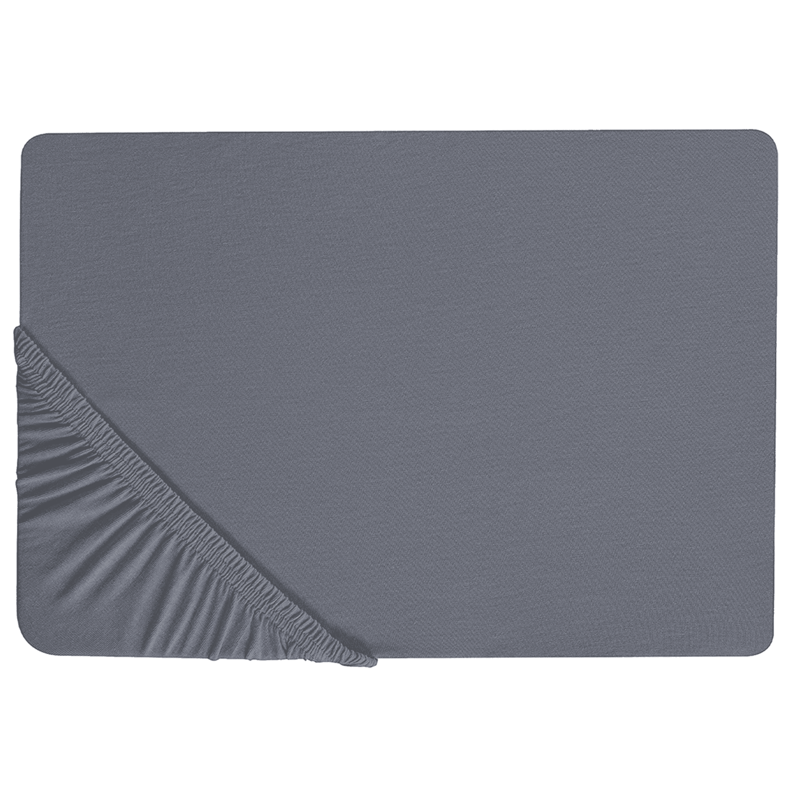 Muotoonommeltu lakana JANBU puuvilla 200 x 200 cm Tummanharmaa