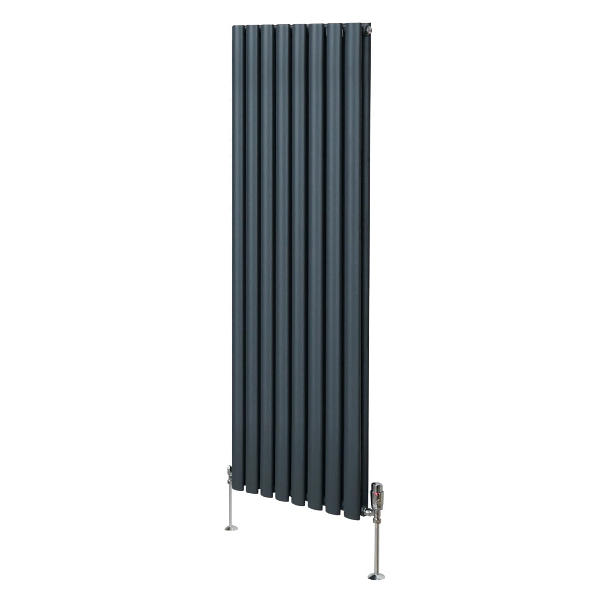 Soikea pylväspatteri venttiilillä - 1600 mm x 480 mm – Antrasiitinharmaa