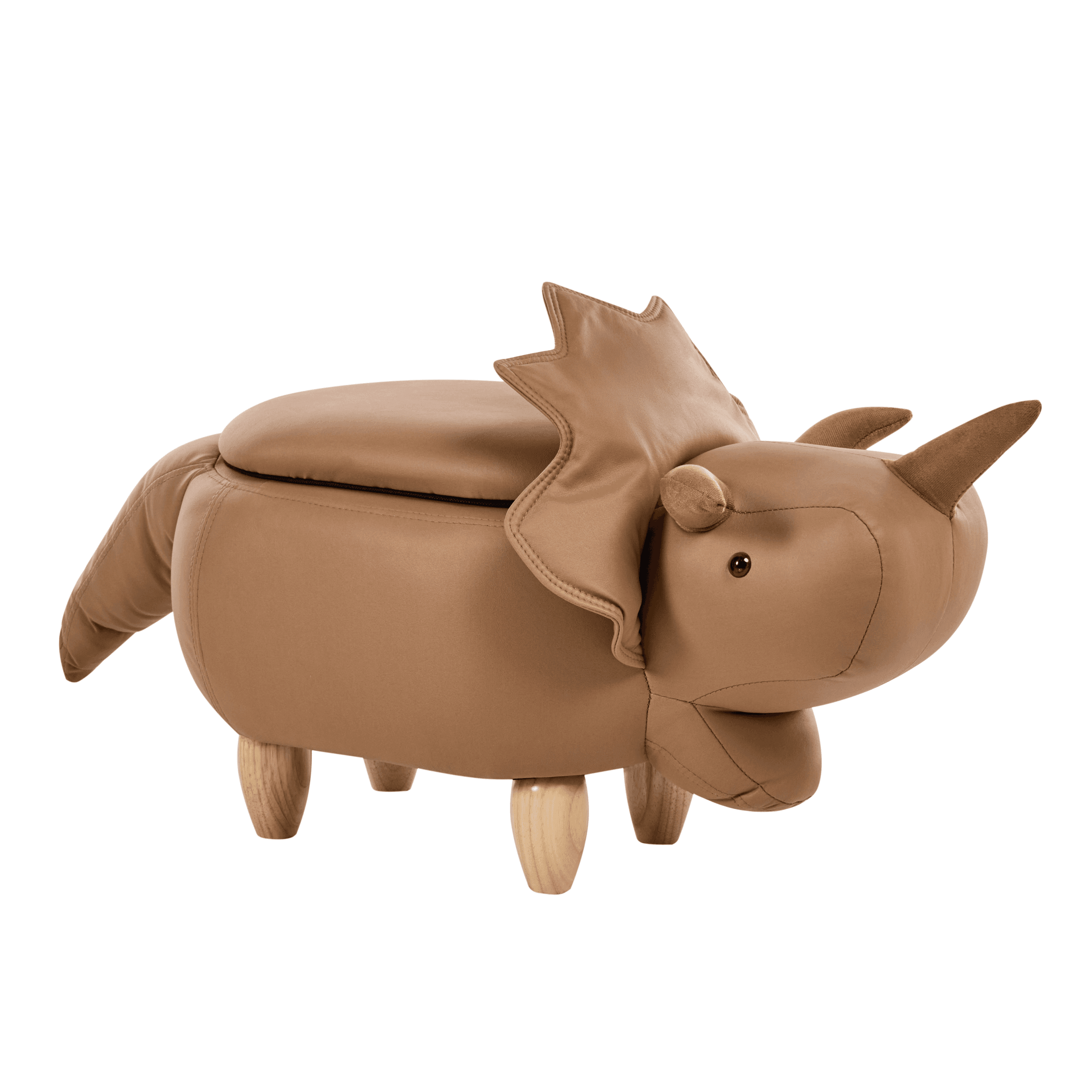 Eläinjakkara säilytystilalla TRICERATOPS kangas Ruskea