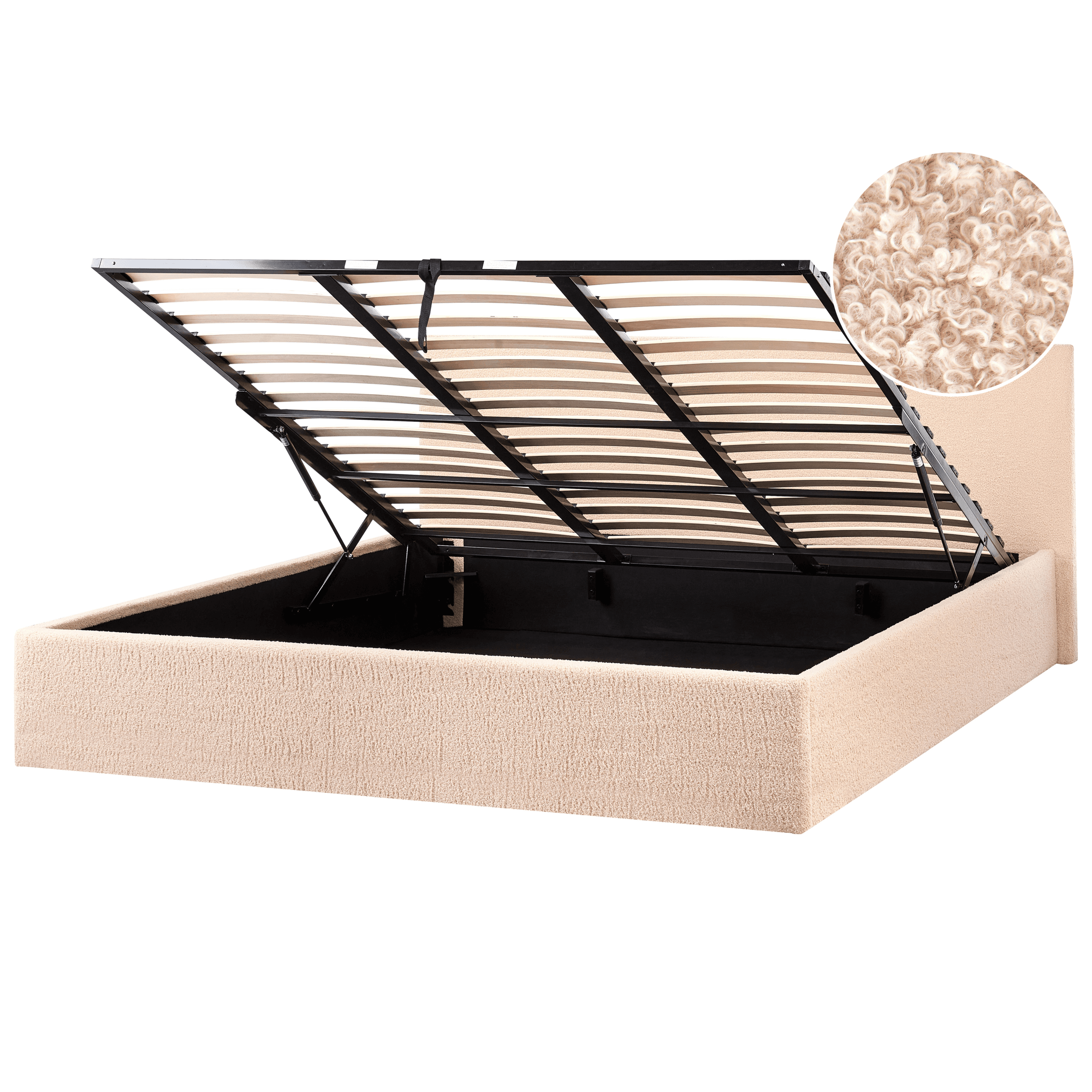 Sänky säilytystilalla buklee ORBEY 180 x 200 cm Beige