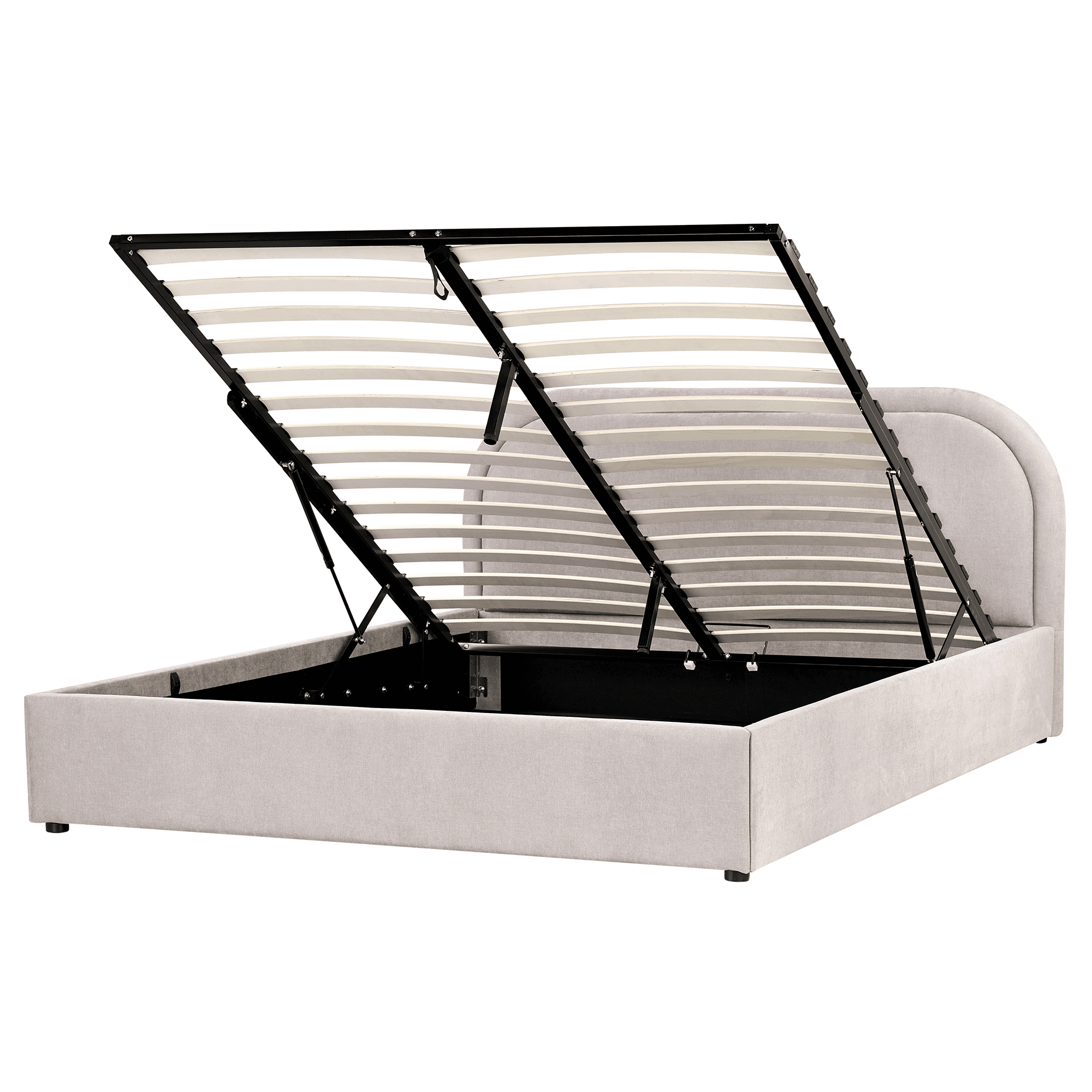 Sänky säilytystilalla kangas QUILLIEN 160 x 200 cm Ruskeanharmaa