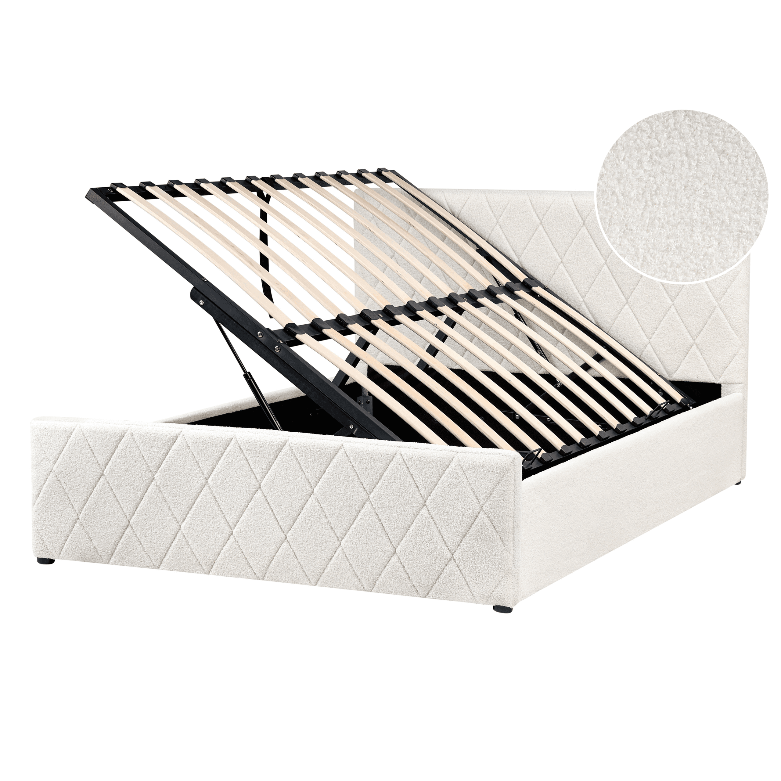 Sänky säilytystilalla buklee ROCHEFORT 140 x 200 cm Luonnonvalkoinen