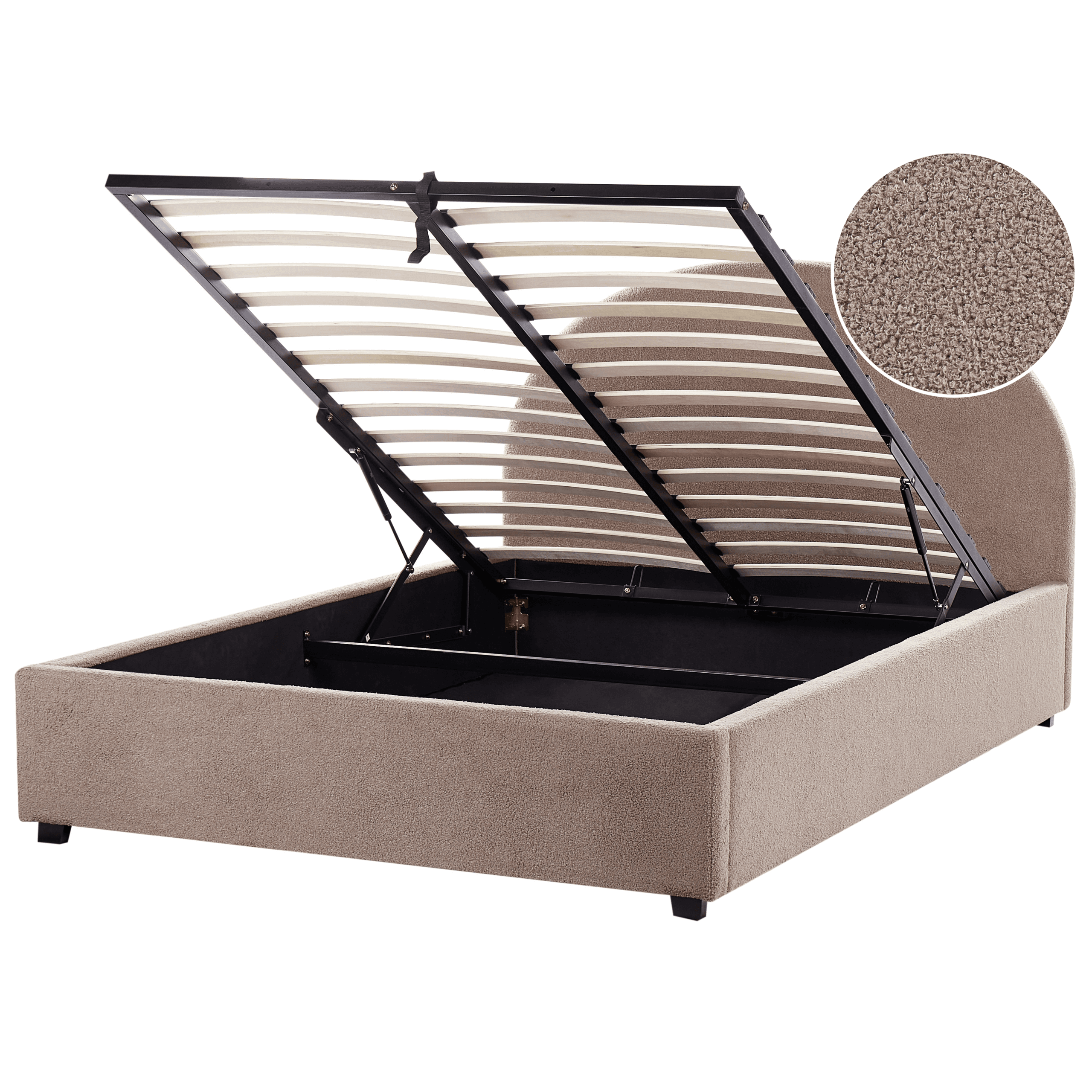 Sänky säilytystilalla buklee VAUCLUSE 140 x 200 cm Ruskeanharmaa