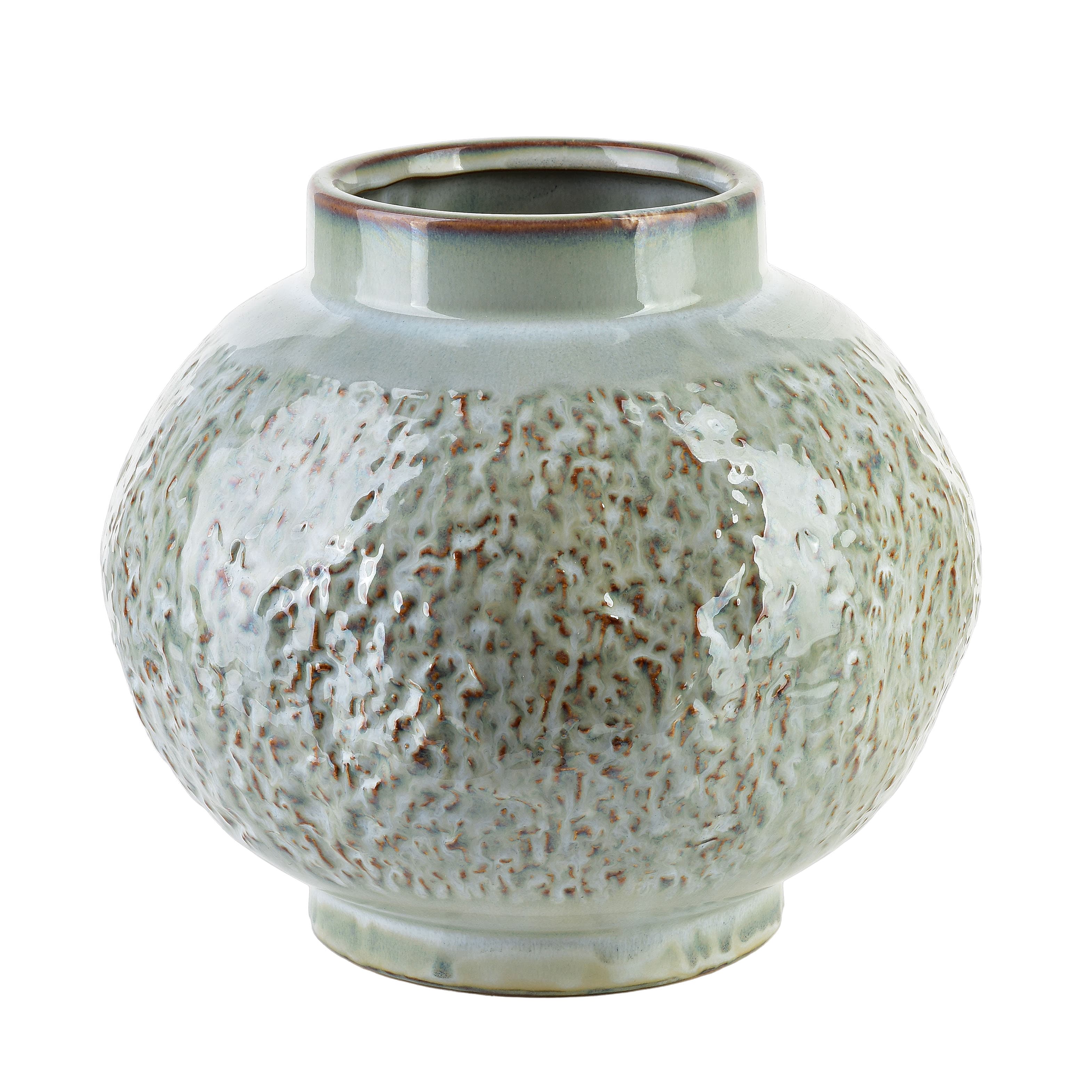 MONDEX keramiikkamaljakko, vihreä, tynnyrimäinen, 11 x 22 x 20 cm