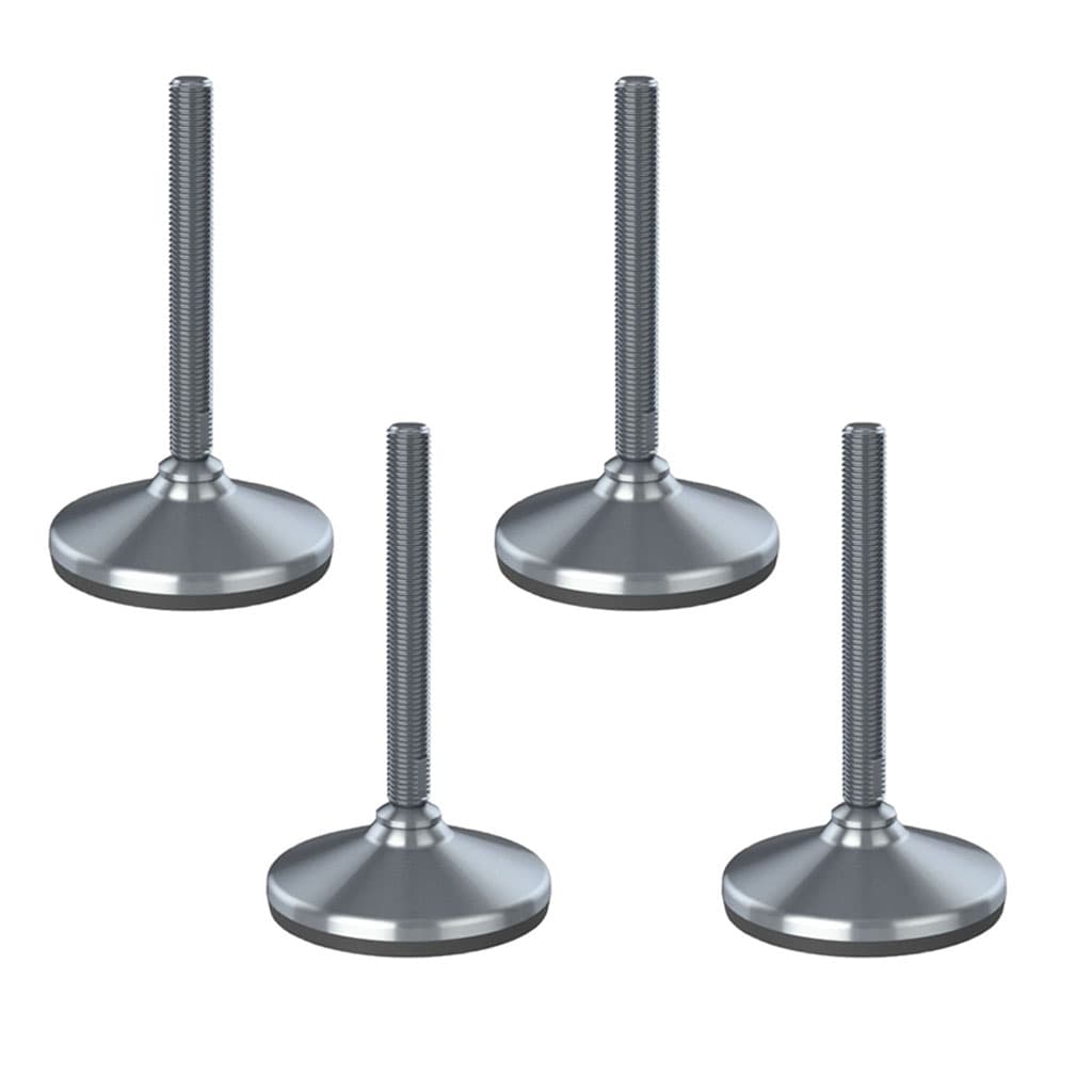 Ruostumaton tasoitusjalka M16x150, pohja 105 mm ja tärinänvaimennustyyny, 8800 kg – 4 kpl:n sarja