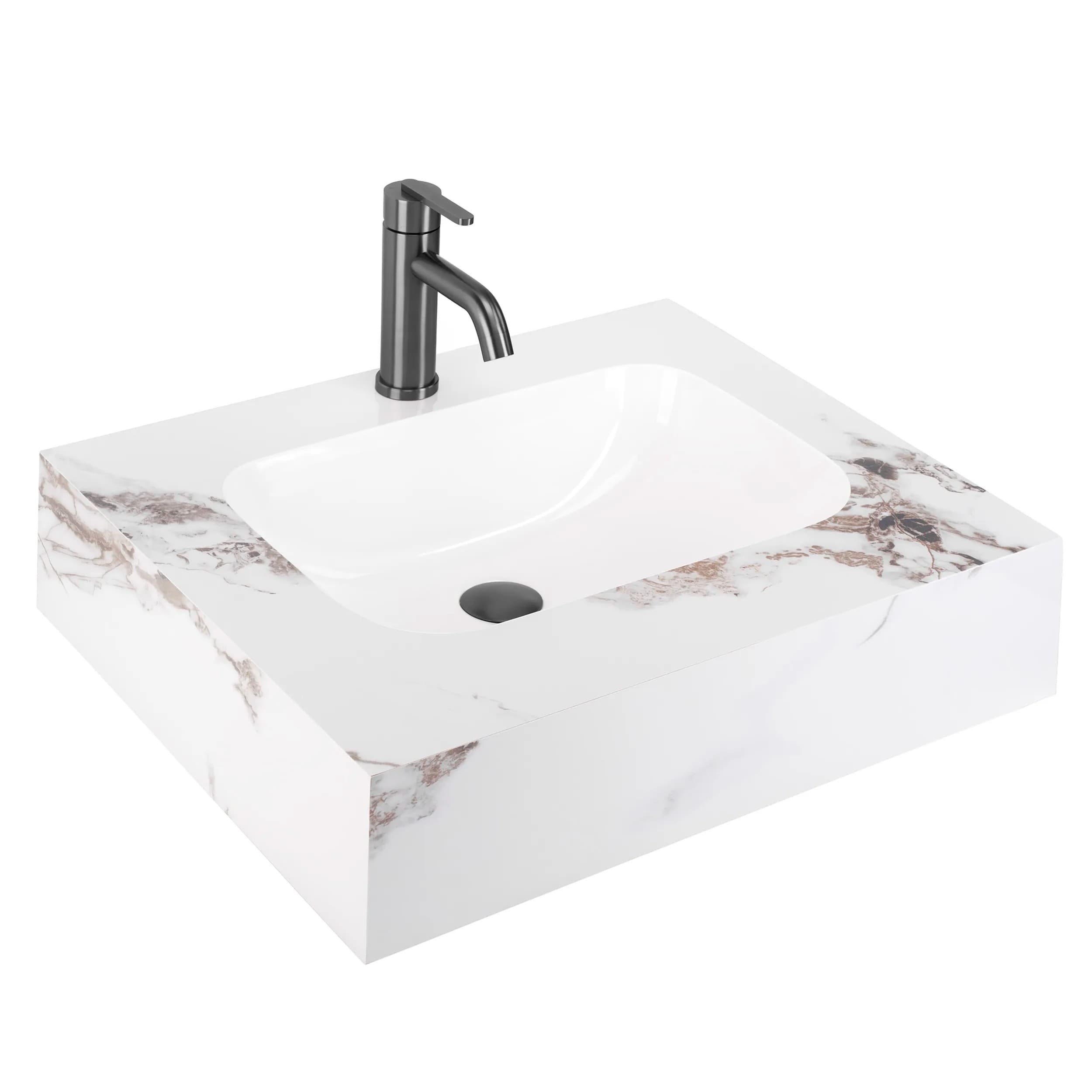 REA Seinäpesuallas Aresa Cold Jade 60 Valkoinen, 60X50X16Cm