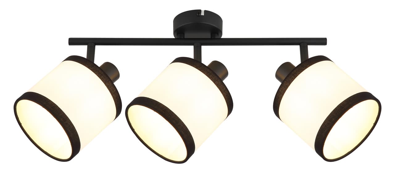 NETTLIFE Musta 3-liekkinen kattokohdevalaisin - E14-kattokohdevalaisimet 350° kääntyvä kangaskattovalaisin Vintage-keittiövalaisin (ilman polttimoa)