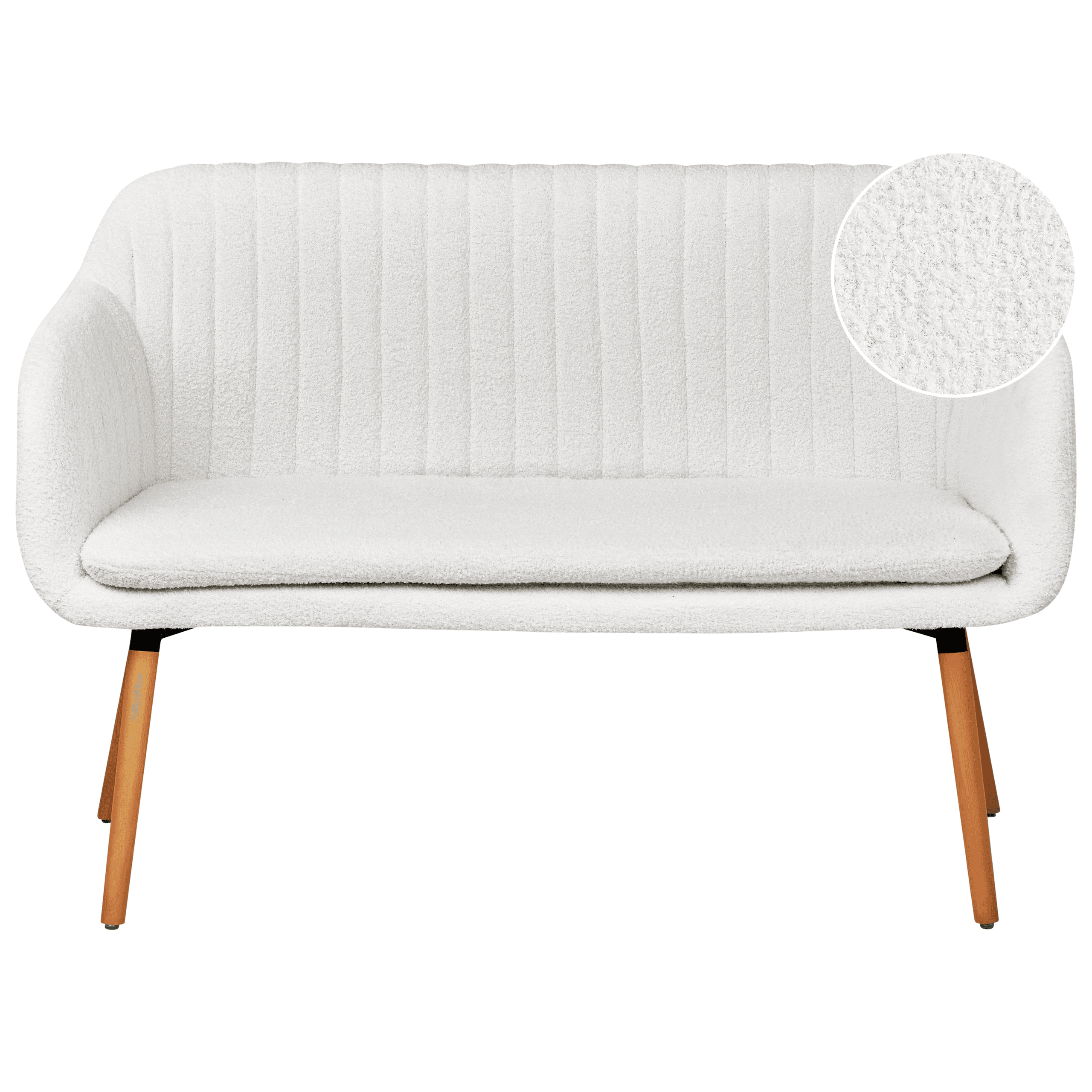 Verhoiltu penkki TABY buklee Luonnonvalkoinen 2-istuttava