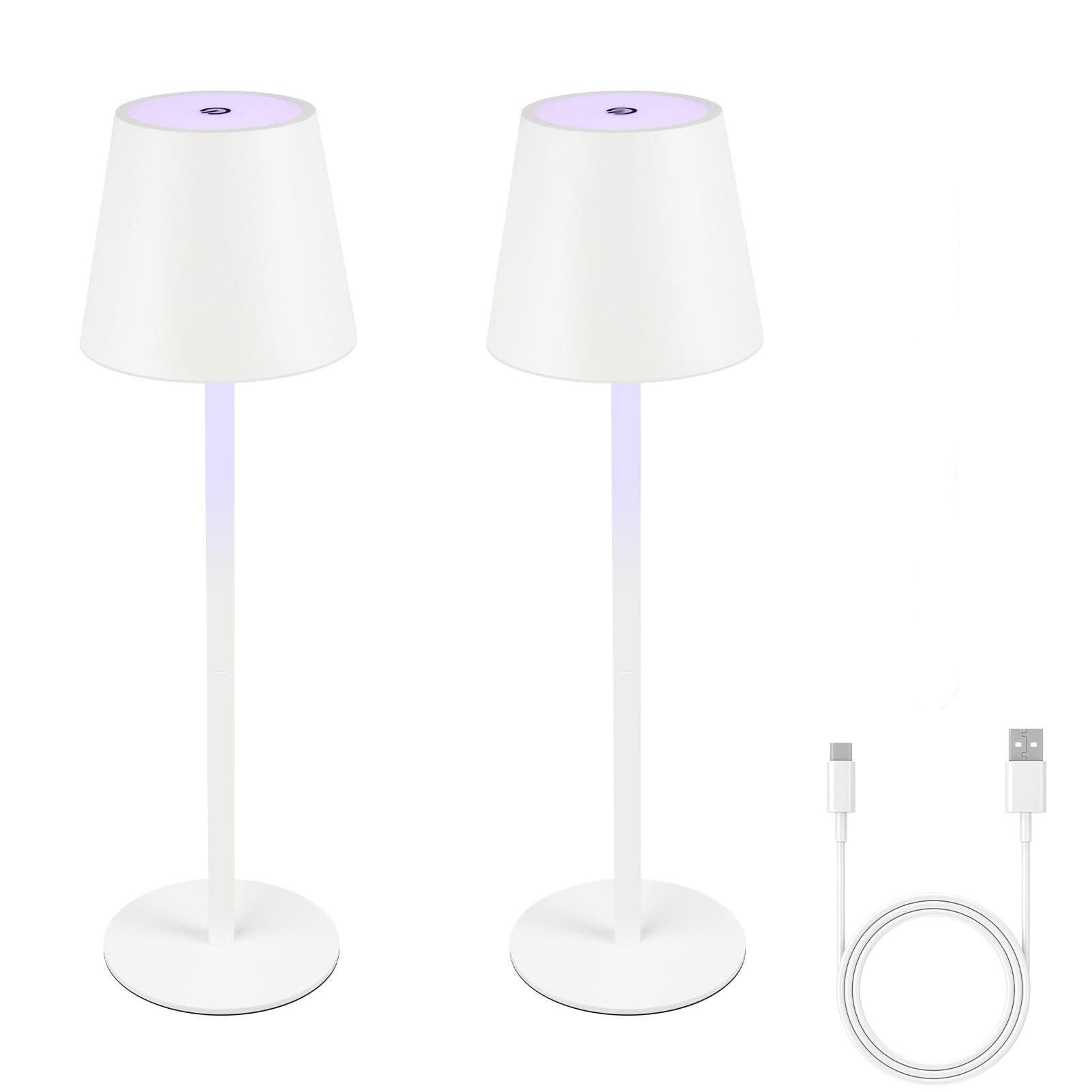 NETTLIFE Langaton paristokäyttöinen, yöpöytävalaisin, 2Kpl - 2600mh A, RGB LED ladattava ulkopöytävalaisin, himmennettäväKosketusnäyttö