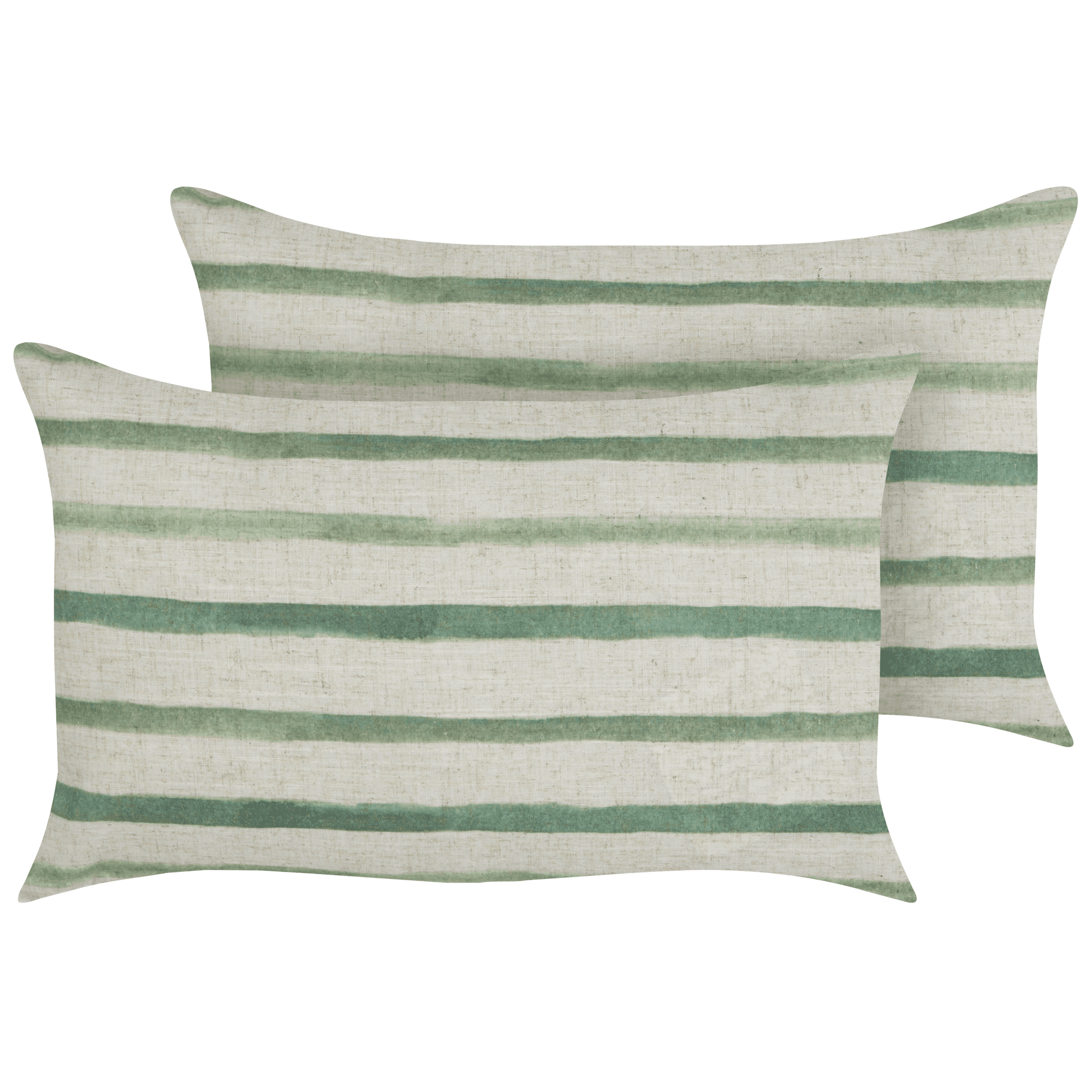 Koristetyynysetti 2 kpl KAFRA 30 x 50 cm Vihreä Raitakuvio