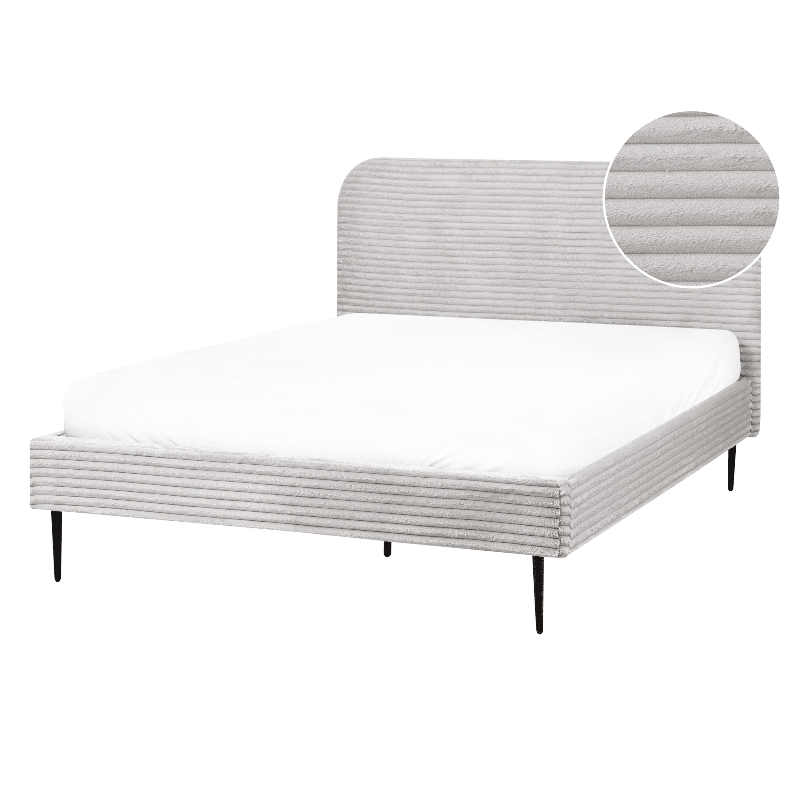 Sänky vakosametti FLAYAT 140 x 200 cm Vaaleanharmaa