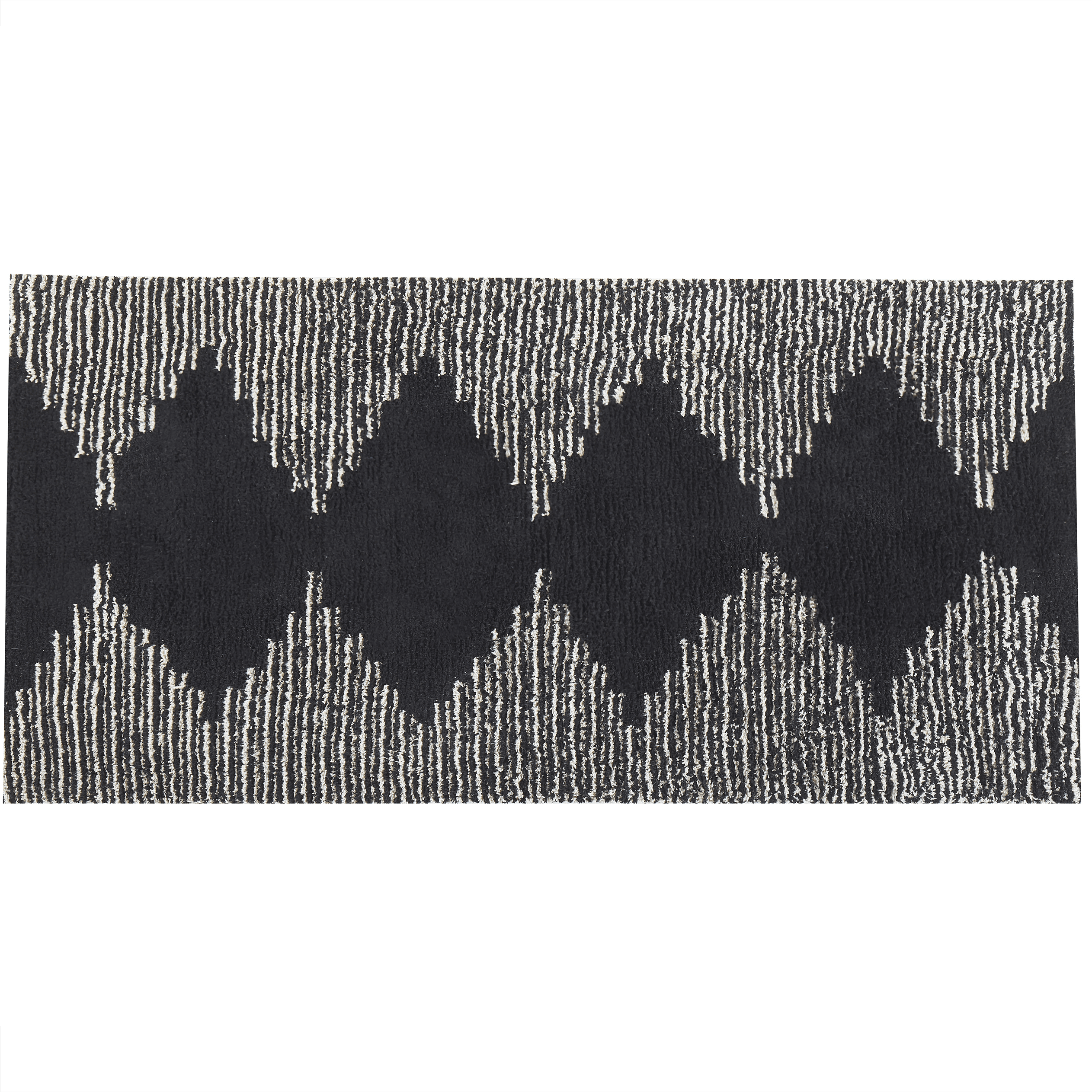 Matto BATHINDA Musta/valkoinen 80 x 150 cm puuvilla